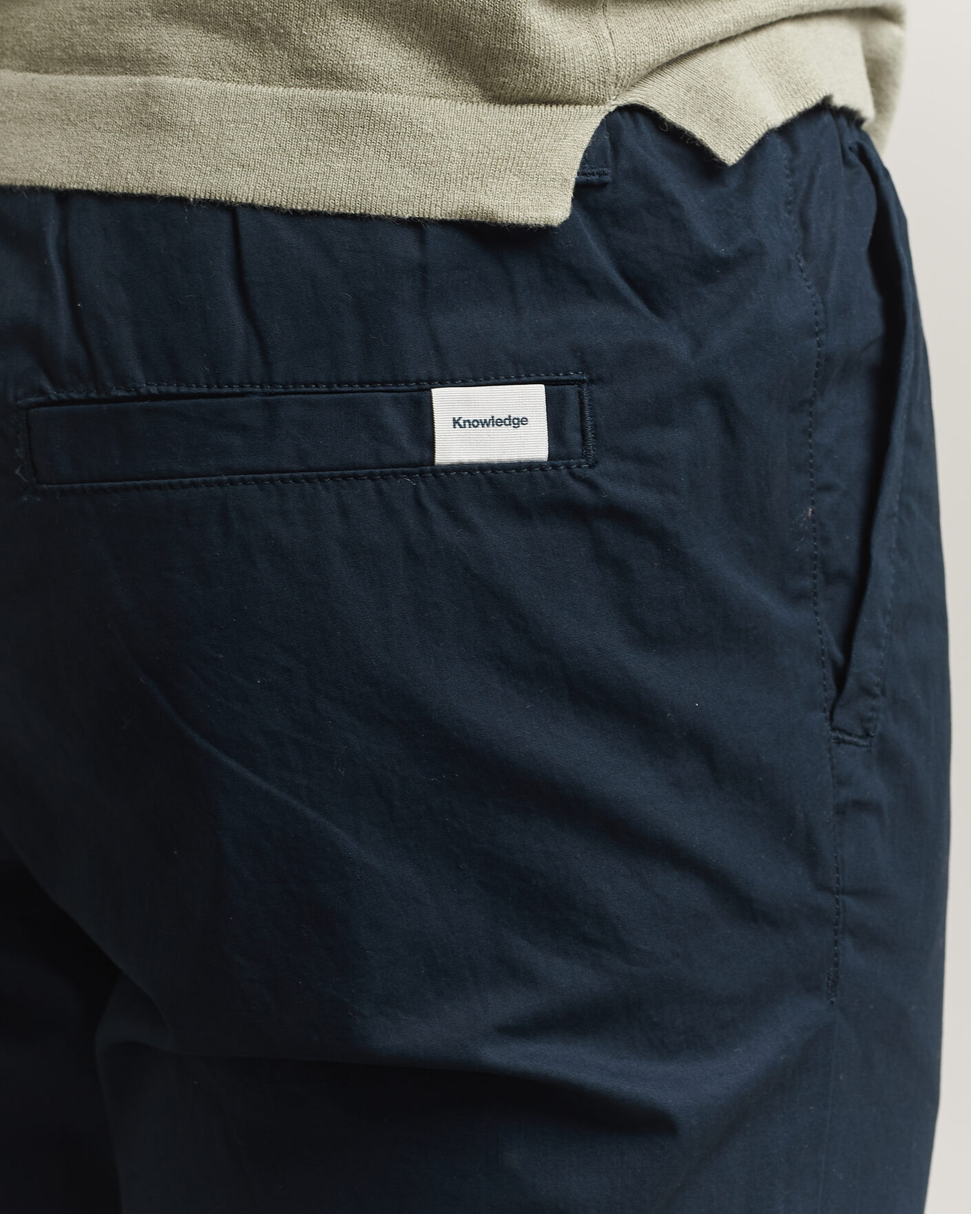 Herre | Bukser | KnowledgeCotton Apparel | Tim Tapered Cotton Stretch Pants Total Eclipse