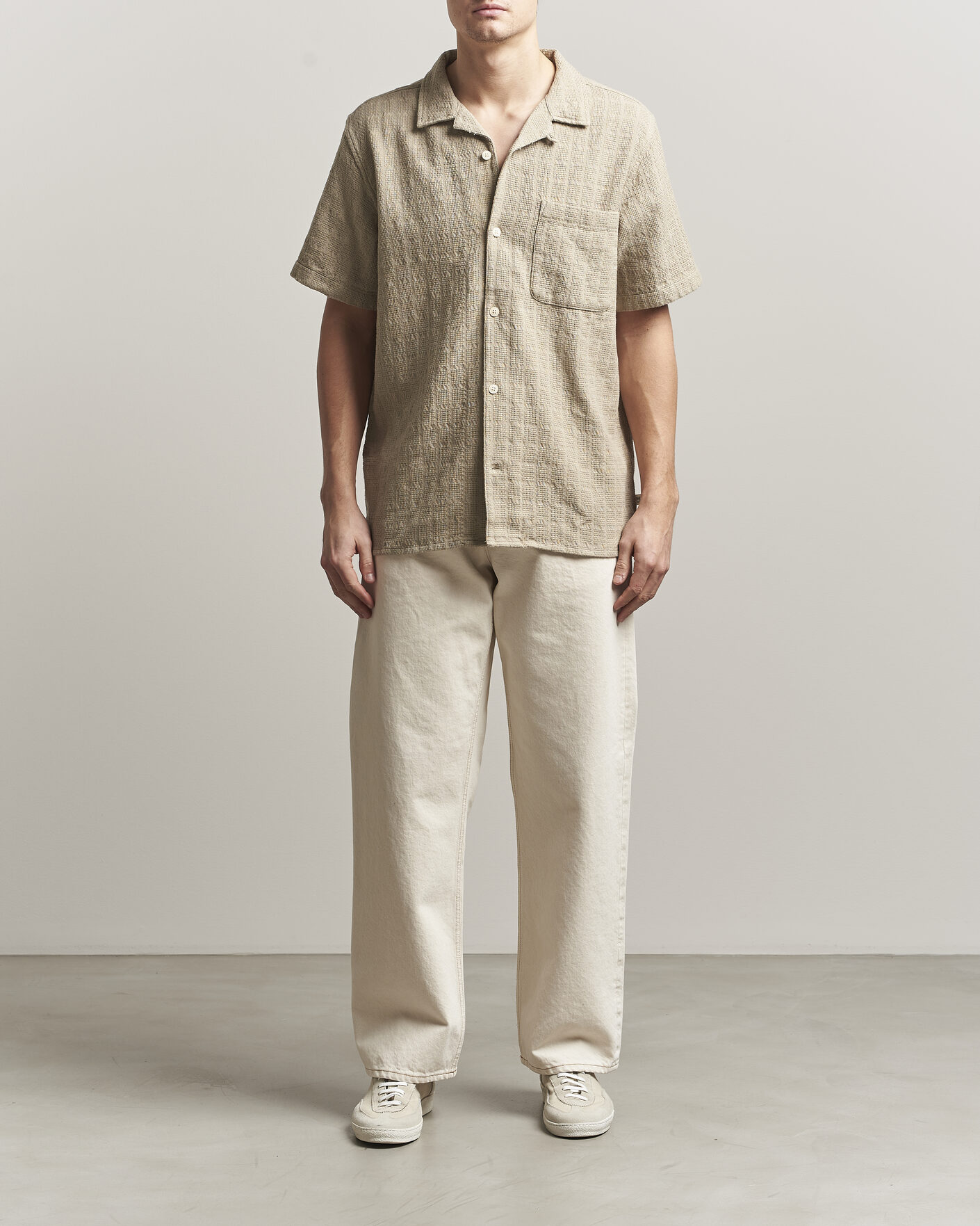 Herre | Skjorter | KnowledgeCotton Apparel | Structured Cotton Dobby Shirt Twill
