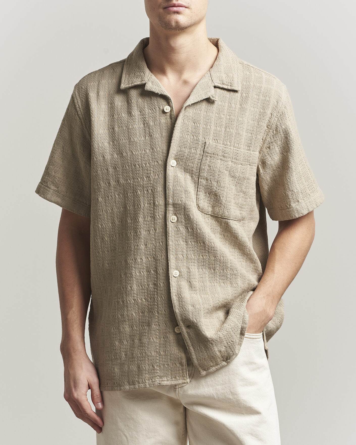 Herre | Skjorter | KnowledgeCotton Apparel | Structured Cotton Dobby Shirt Twill