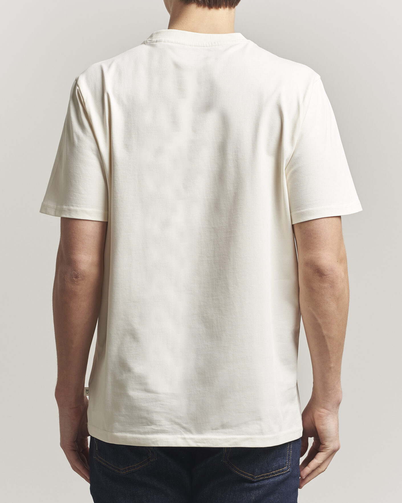 Herre | T-Shirts | KnowledgeCotton Apparel | Chest Print T-Shirt Egret