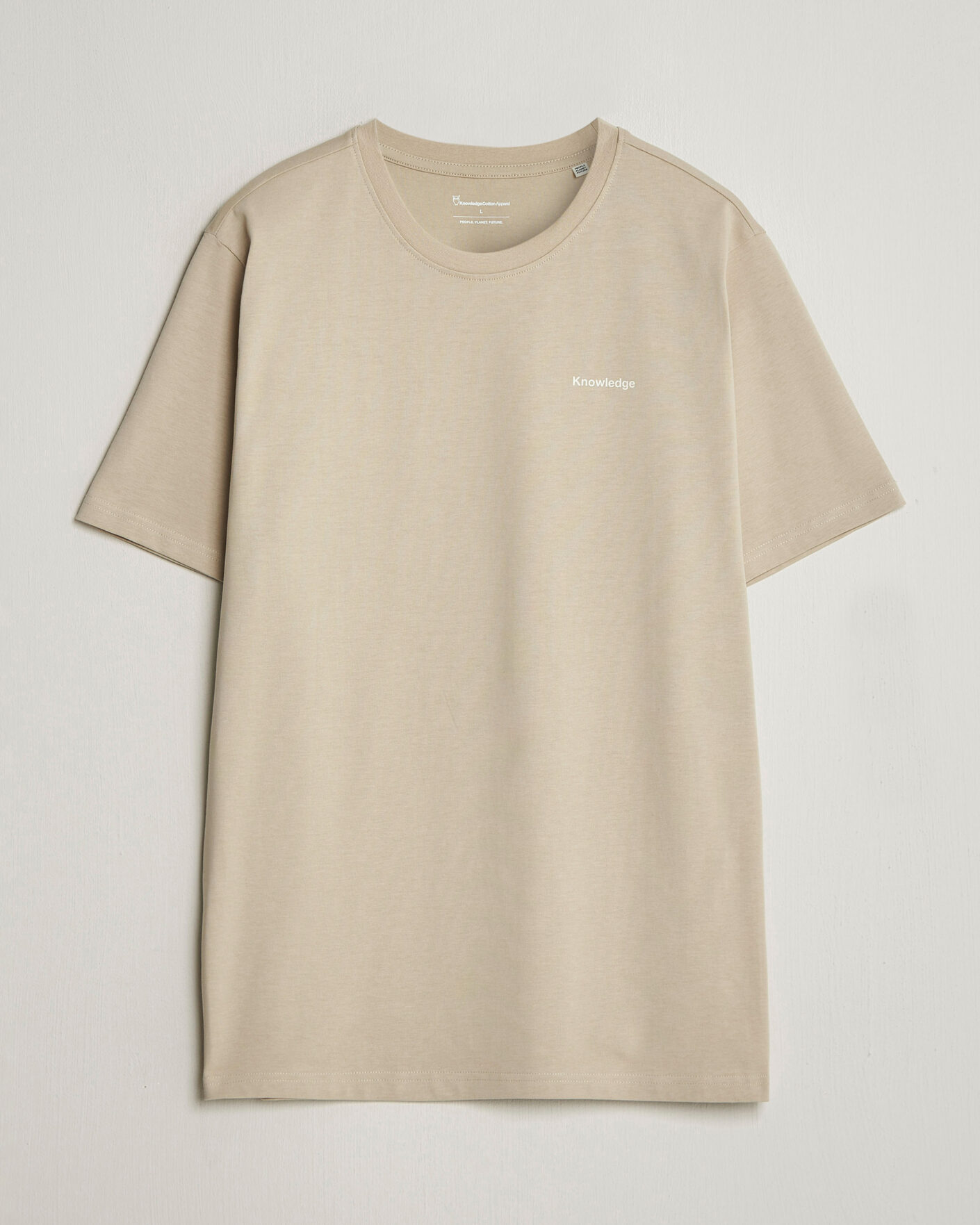 Herre | T-Shirts | KnowledgeCotton Apparel | Back Print T-Shirt Light Feather Grey