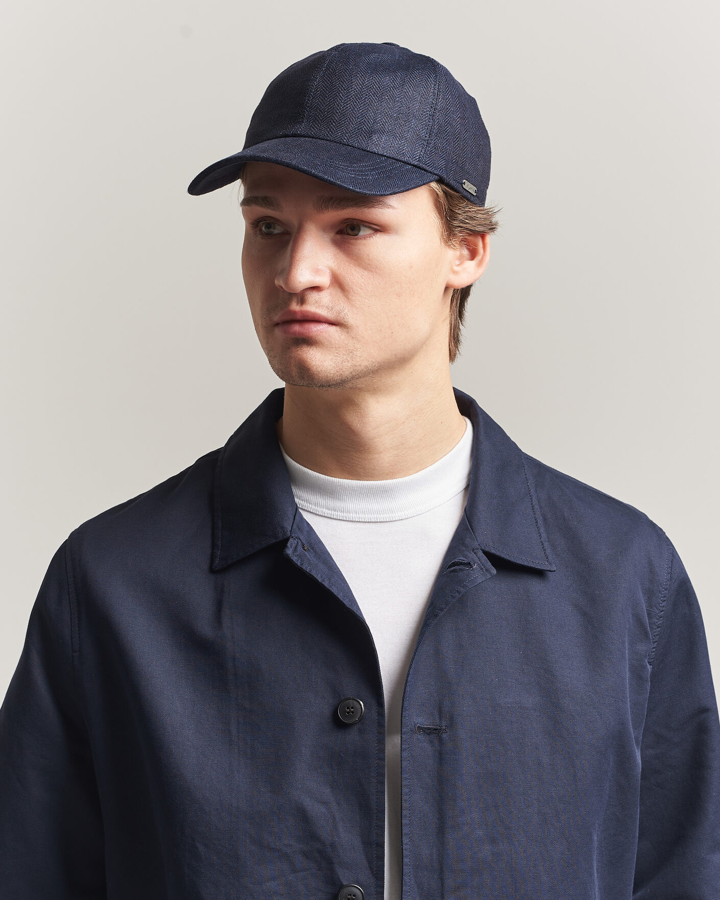 Herre | Hatter og capser | Wigéns | Baseball Linen Herringbone Cap Navy