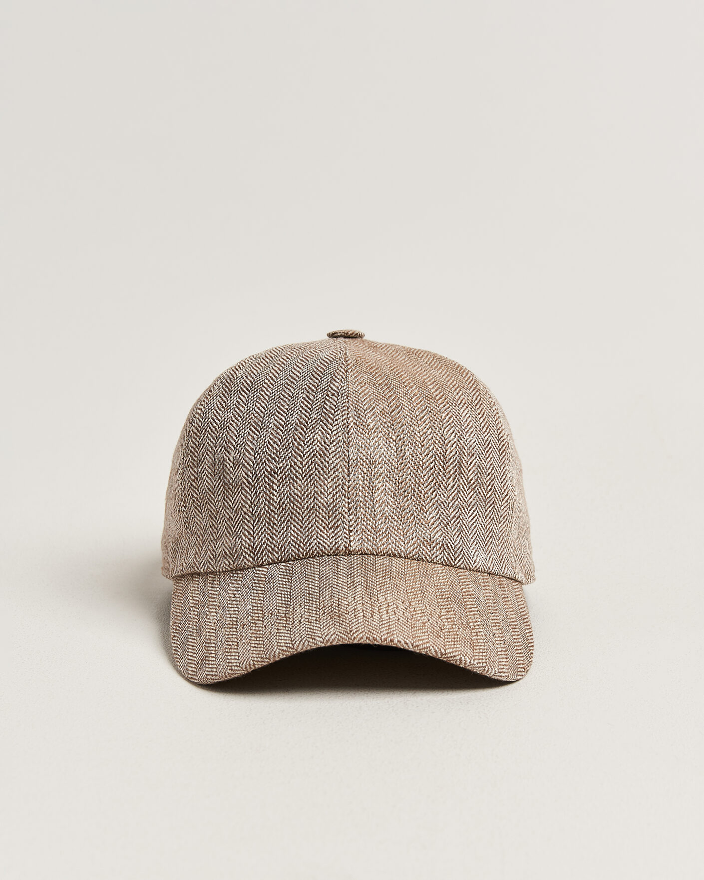Herre | Hatter og capser | Wigéns | Baseball Linen Herringbone Cap Brown