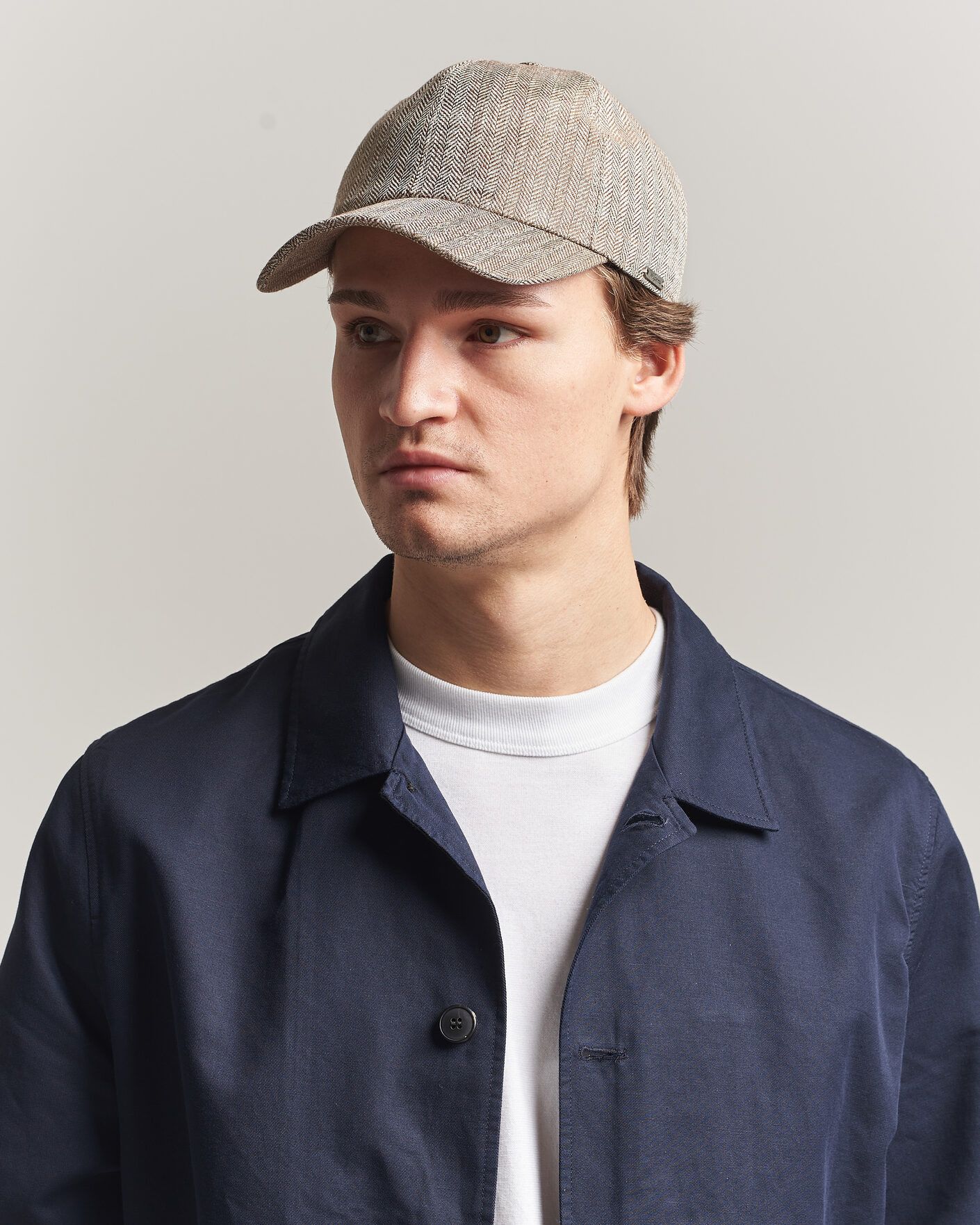 Herre | Hatter og capser | Wigéns | Baseball Linen Herringbone Cap Brown