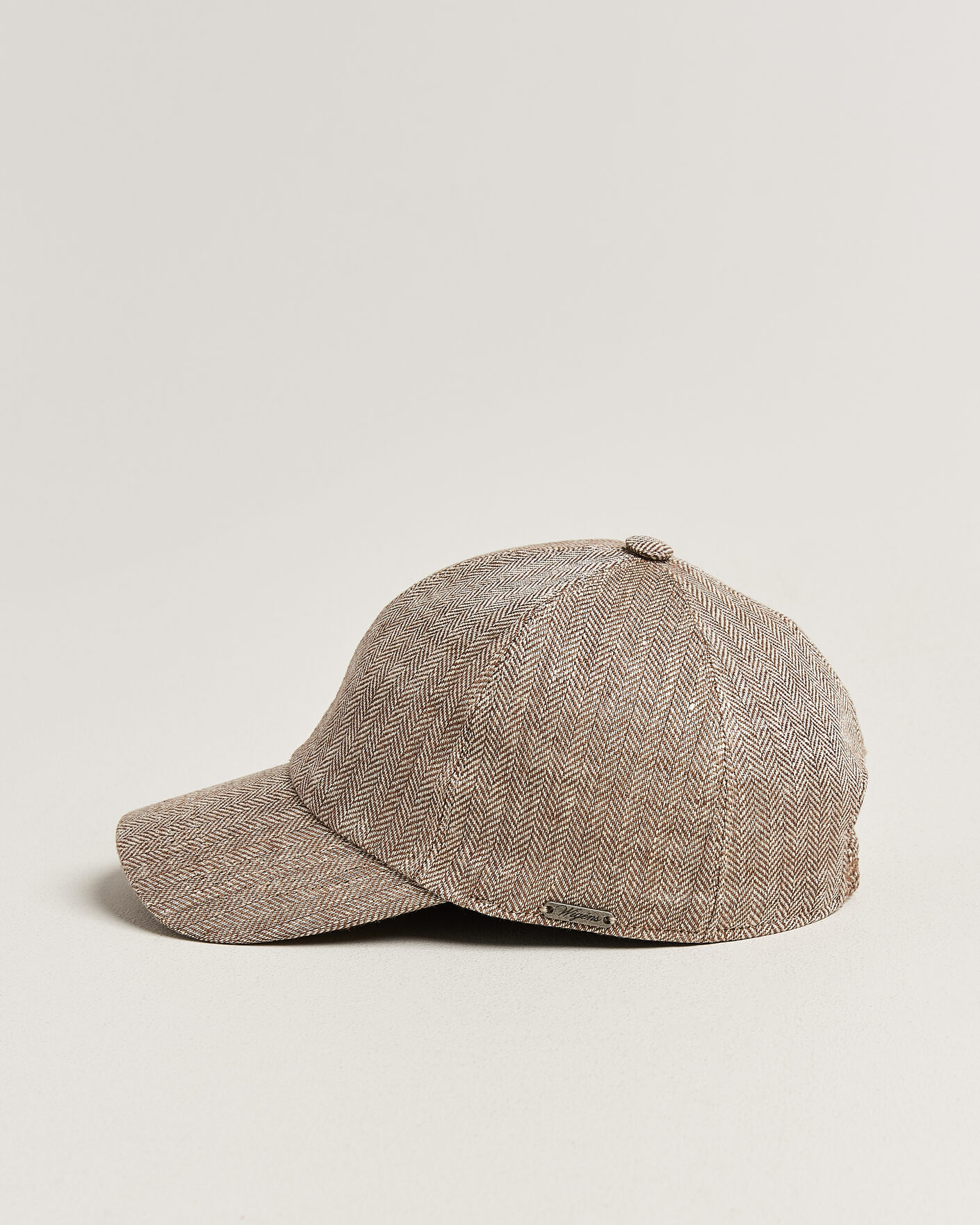 Herre | Hatter og capser | Wigéns | Baseball Linen Herringbone Cap Brown