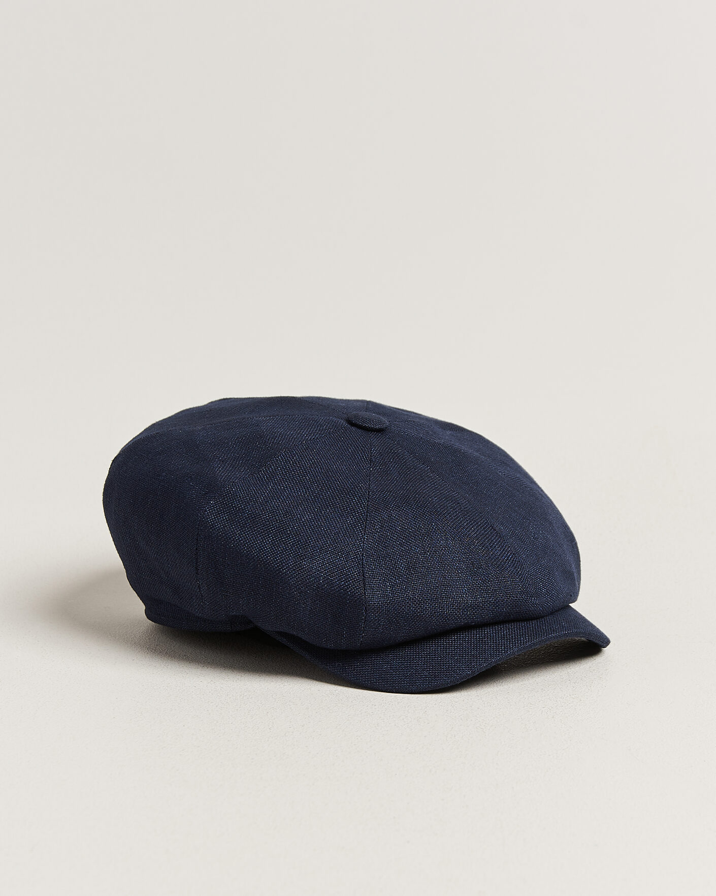 Herre | Hatter og capser | Wigéns | Newsboy Retro Hopsack Linen Cap Navy