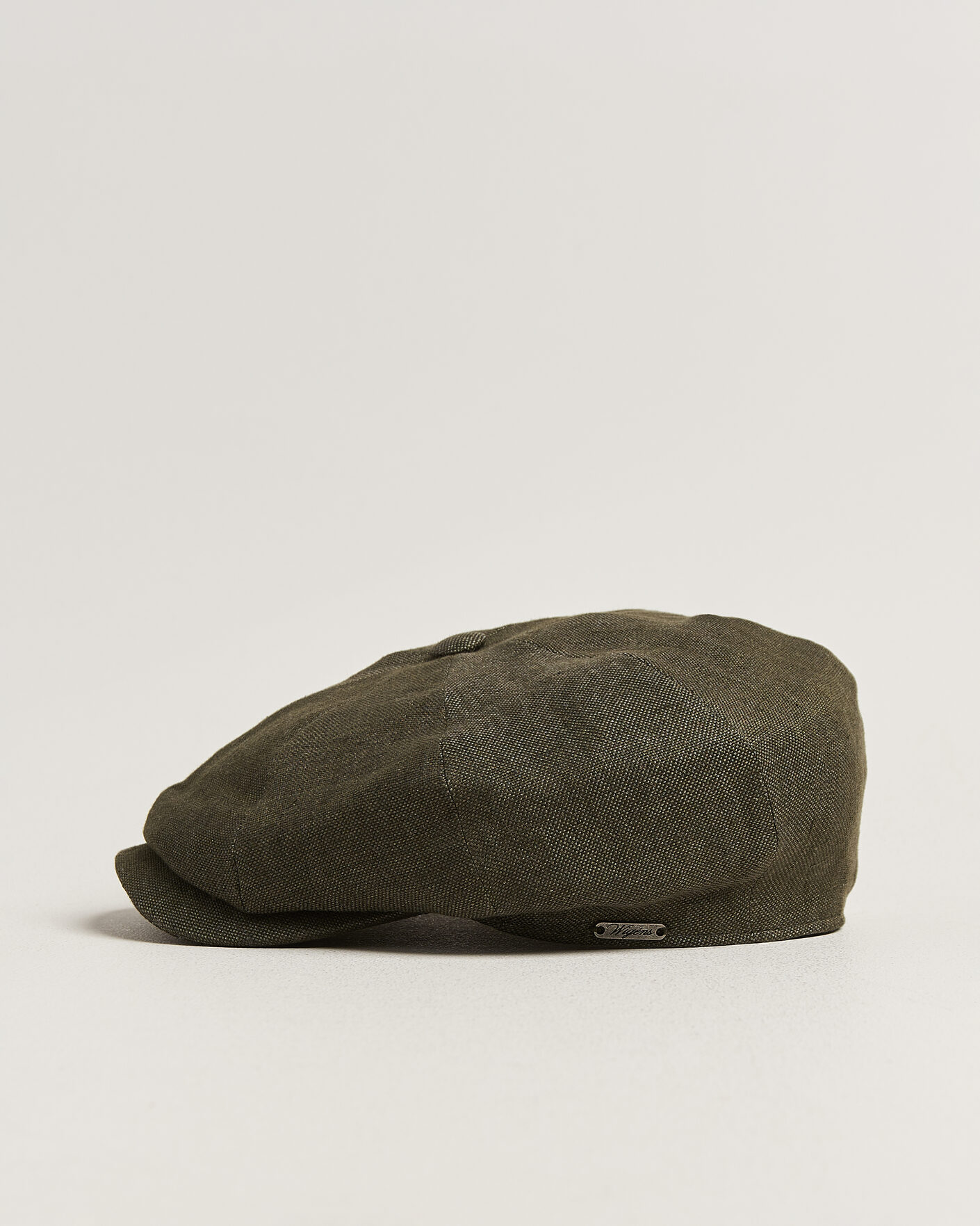 Herre | Hatter og capser | Wigéns | Newsboy Retro Hopsack Linen Cap Dark Olive
