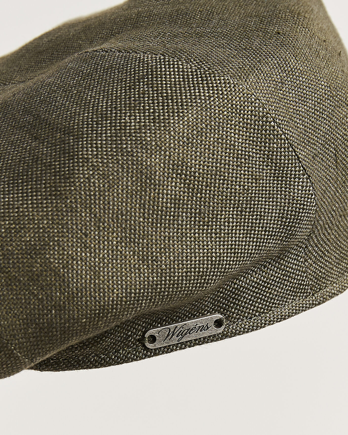 Herre | Hatter og capser | Wigéns | Newsboy Retro Hopsack Linen Cap Dark Olive