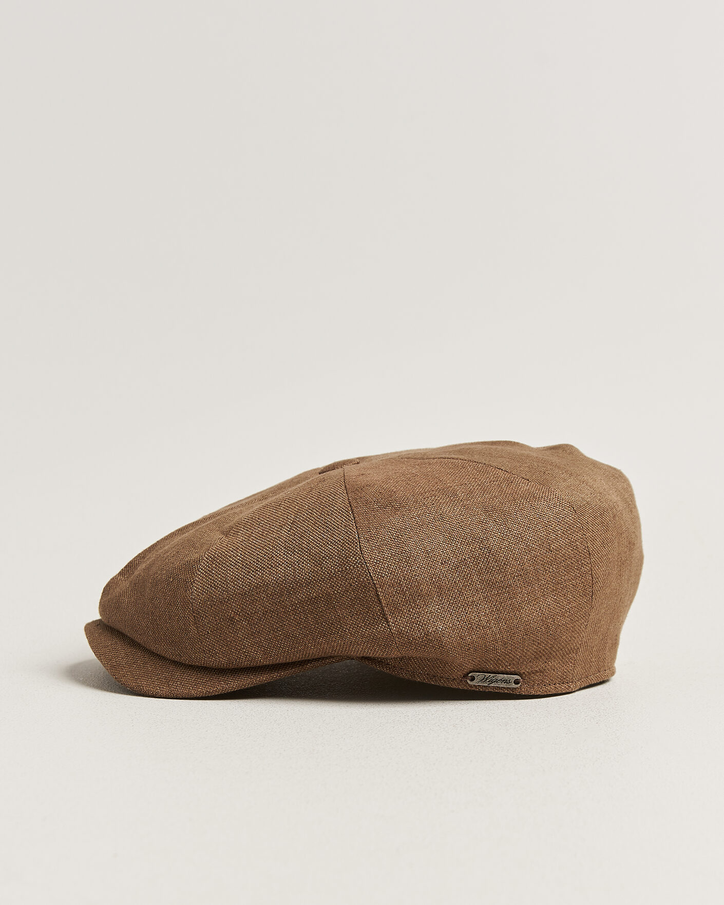 Herre | Hatter og capser | Wigéns | Newsboy Retro Hopsack Linen Cap Light Brown