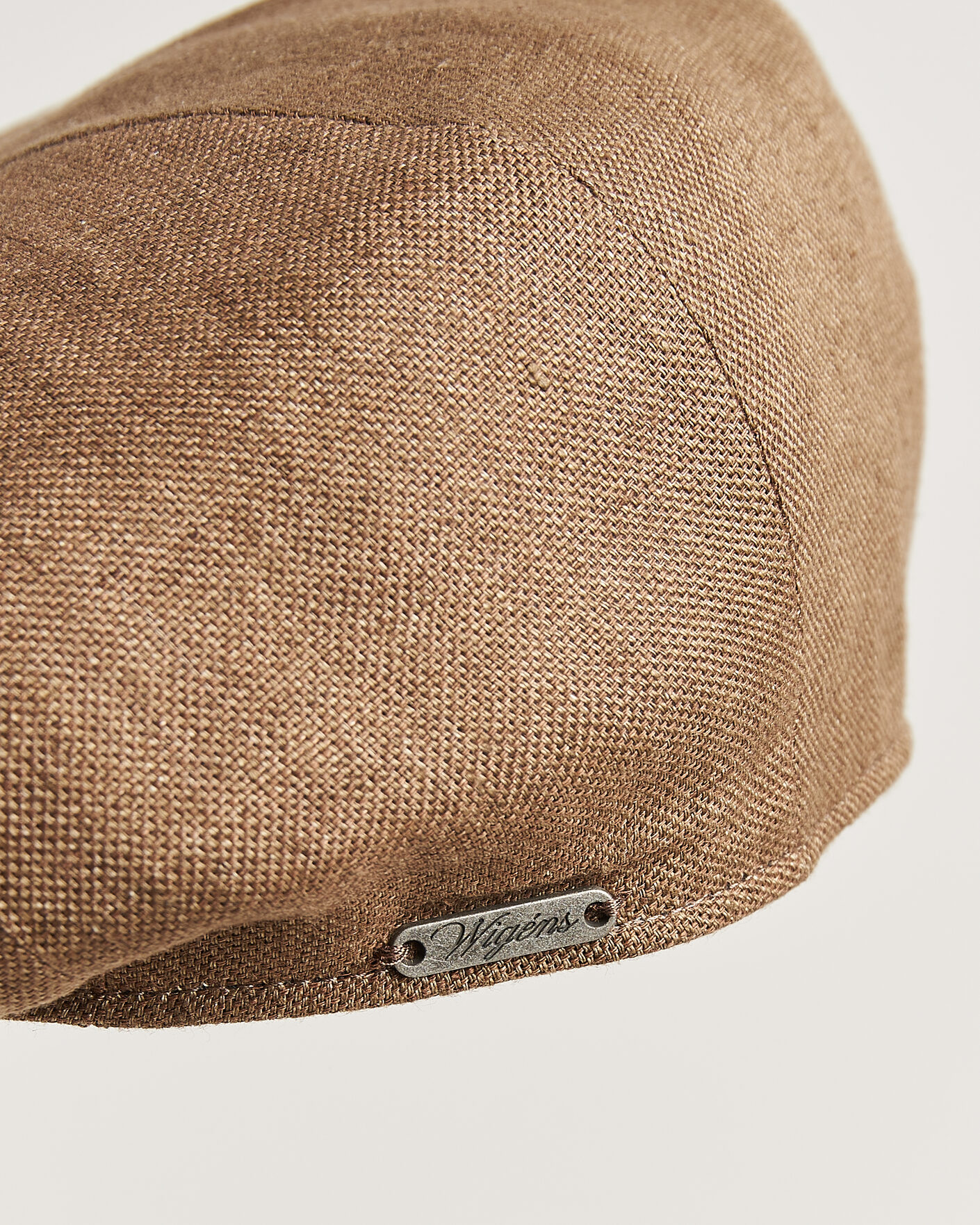 Herre | Hatter og capser | Wigéns | Newsboy Retro Hopsack Linen Cap Light Brown
