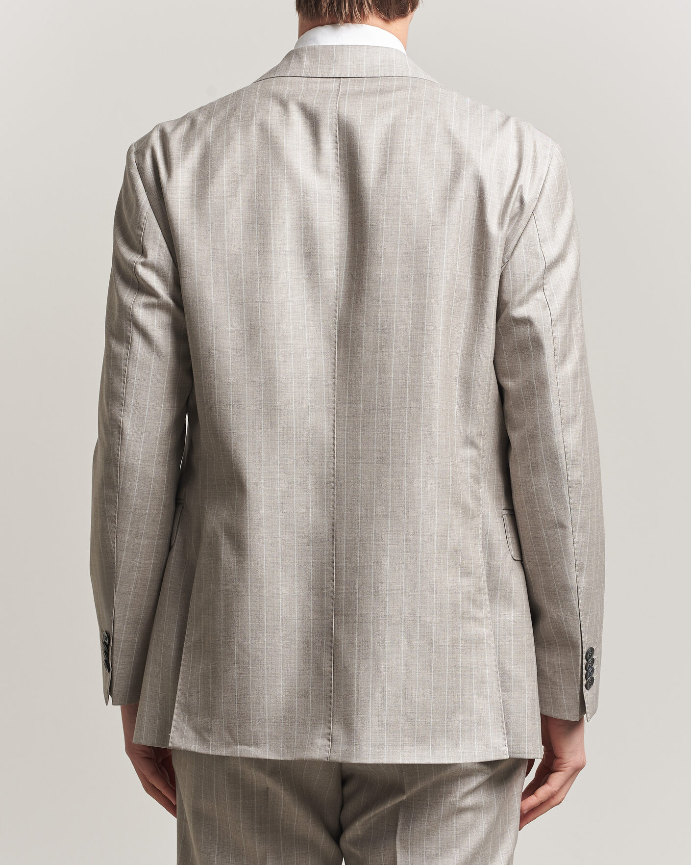 Herre | Dressjakker | Oscar Jacobson | Richard Striped Wool Blazer Beige