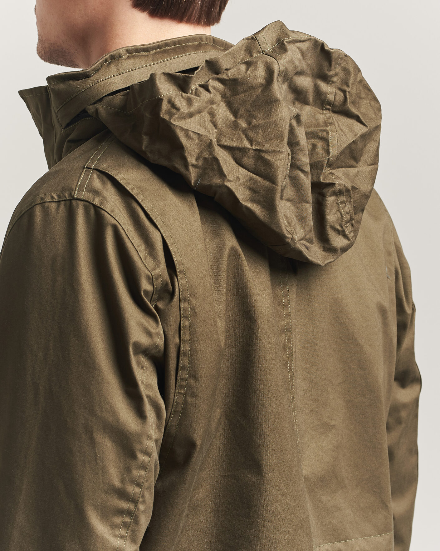 Herre | Jakker | Oscar Jacobson | M65 Coated Cotton Field Jacket Olive