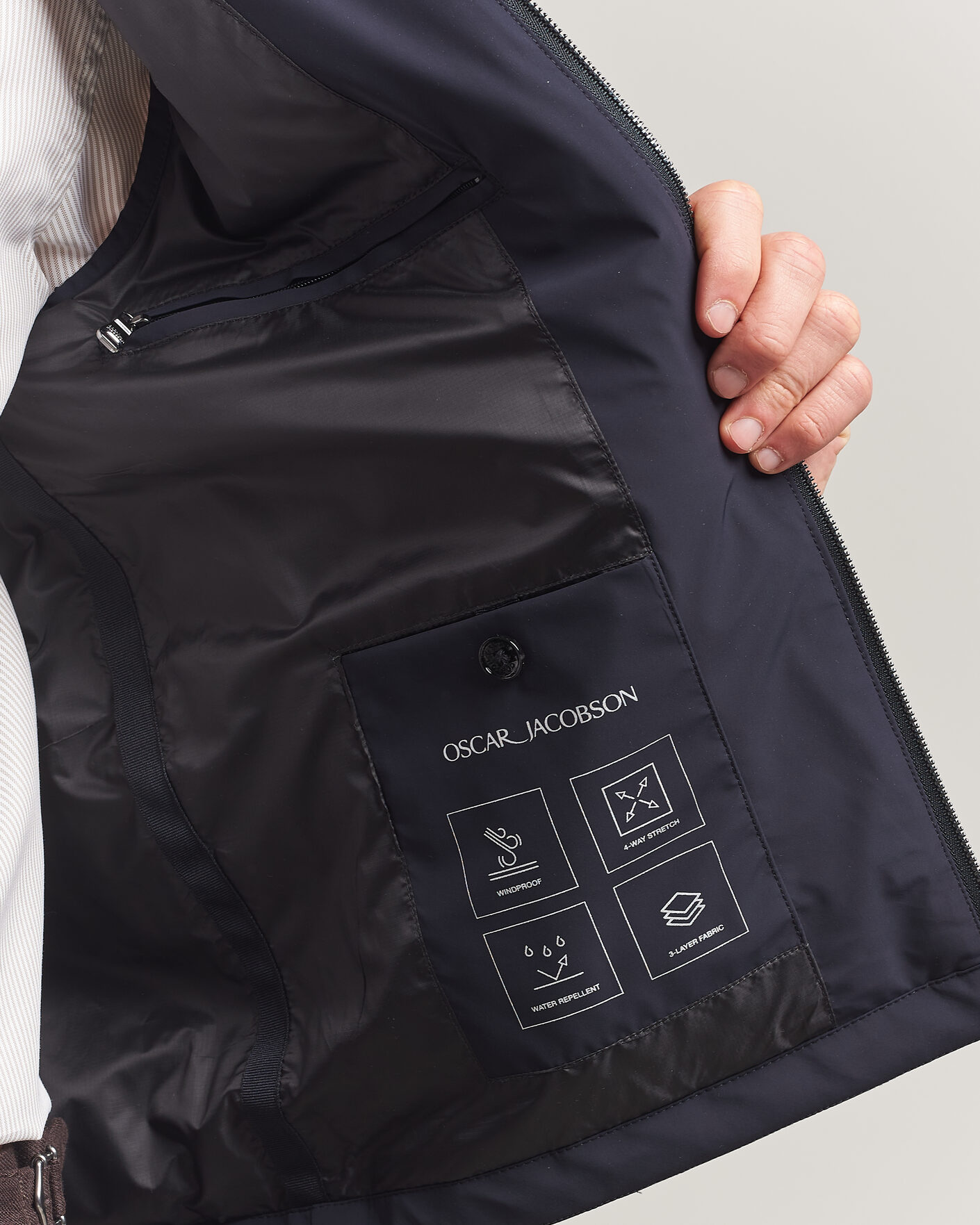 Herre | Vester | Oscar Jacobson | Light Zipped Waistcoat Navy