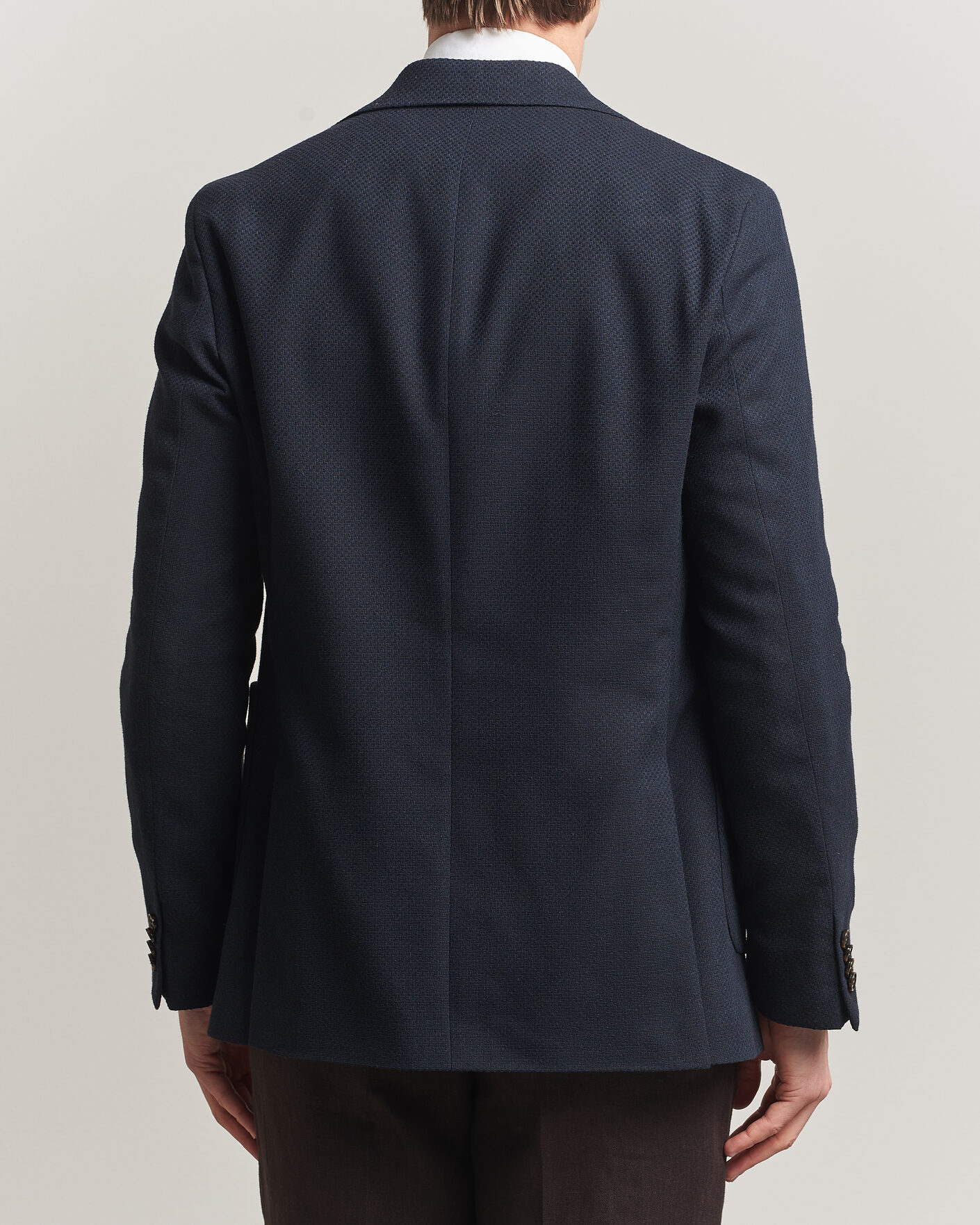 Herre | Dressjakker | Oscar Jacobson | Fogerty Patch Structure Cotton Blazer Navy