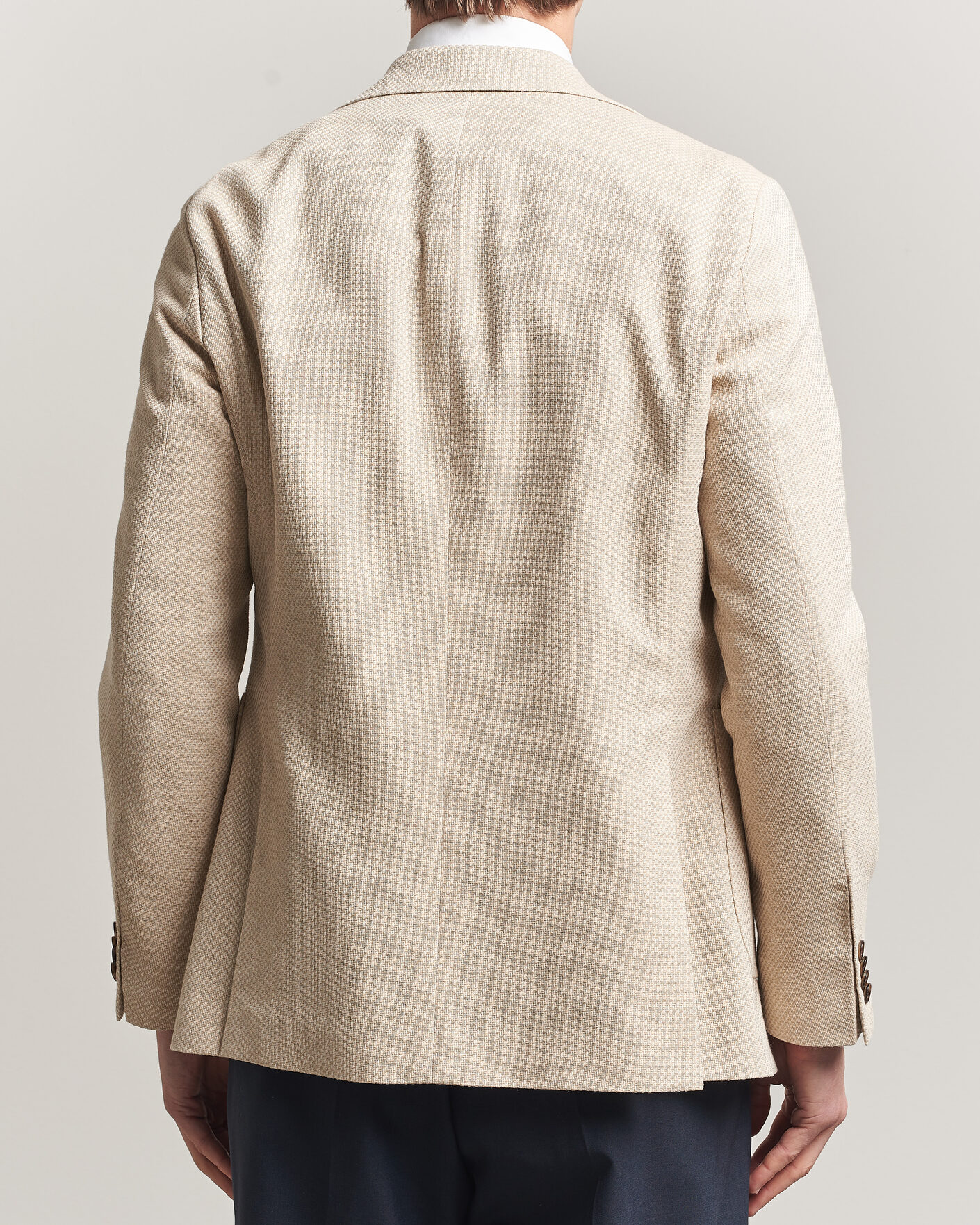 Herre | Dressjakker | Oscar Jacobson | Fogerty Patch Structure Cotton Blazer Beige