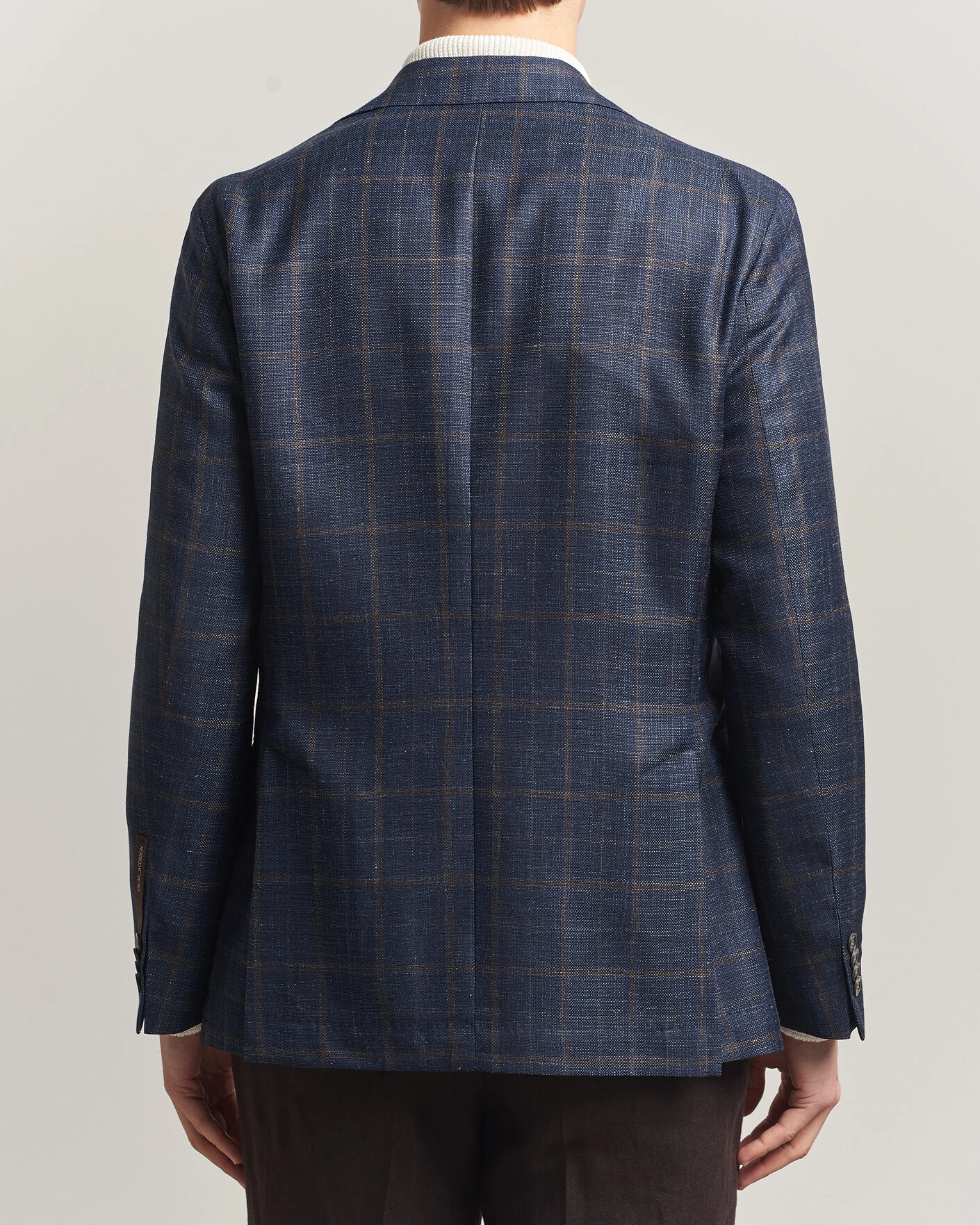 Herre | Dressjakker | Oscar Jacobson | Ferry Patch Loro Piana Summertime Checked Blazer Navy