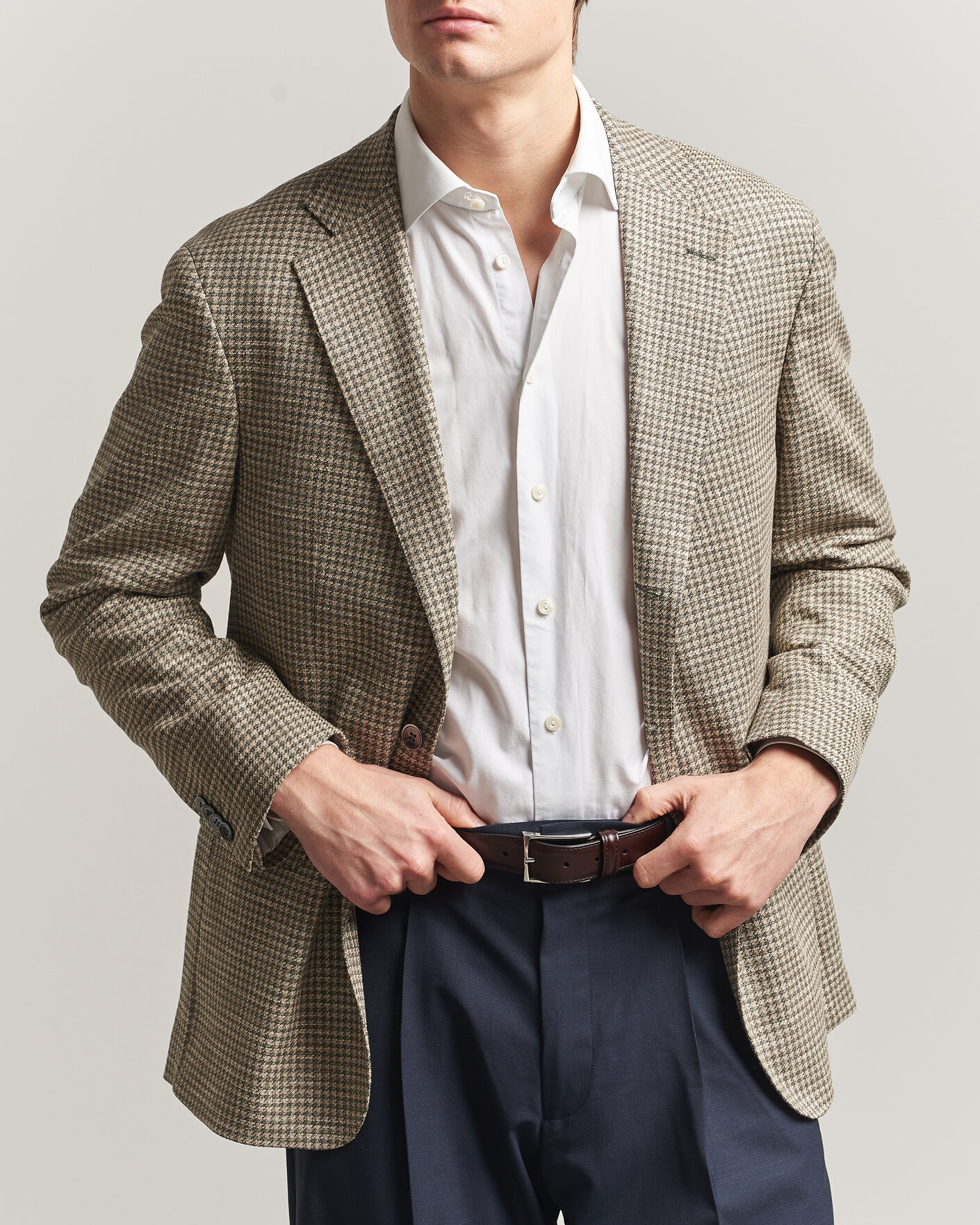 Herre | Dressjakker | Oscar Jacobson | Robert Wool/Silk/Cotton Blazer Green