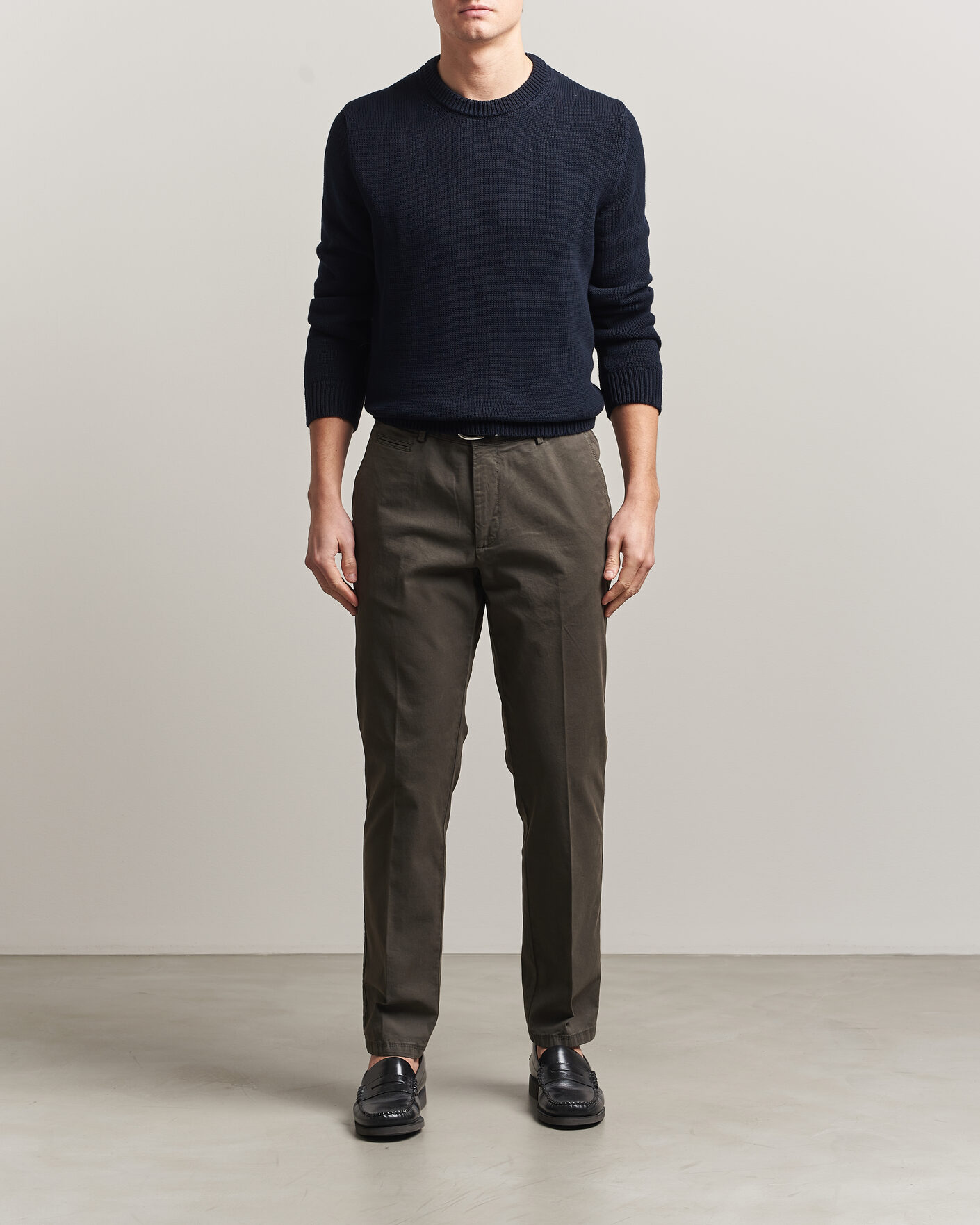 Herre | Bukser | Oscar Jacobson | Danik Cotton Trousers Olive