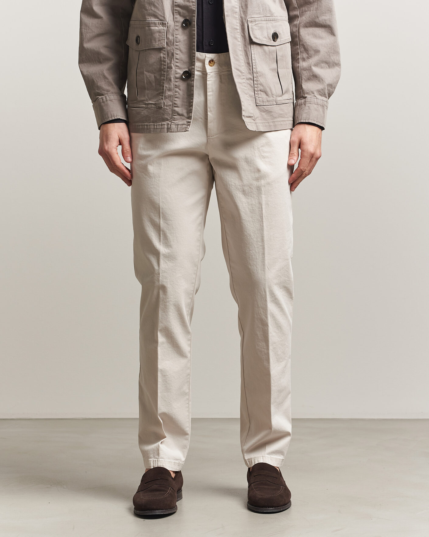 Herre | Bukser | Oscar Jacobson | Danik Cotton Trousers White