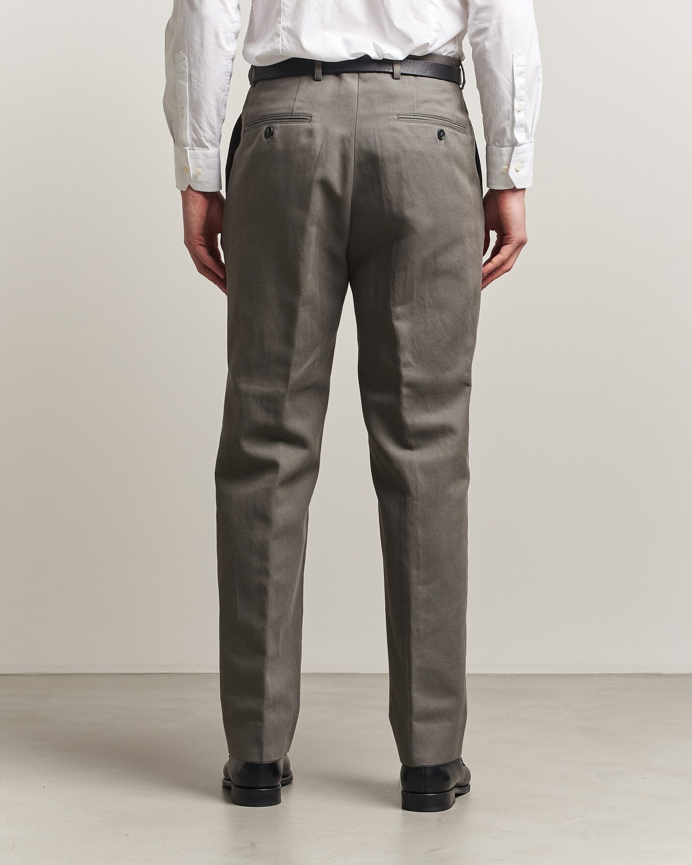 Herre | Bukser | Oscar Jacobson | Del Cotton/Linen Trousers Olive