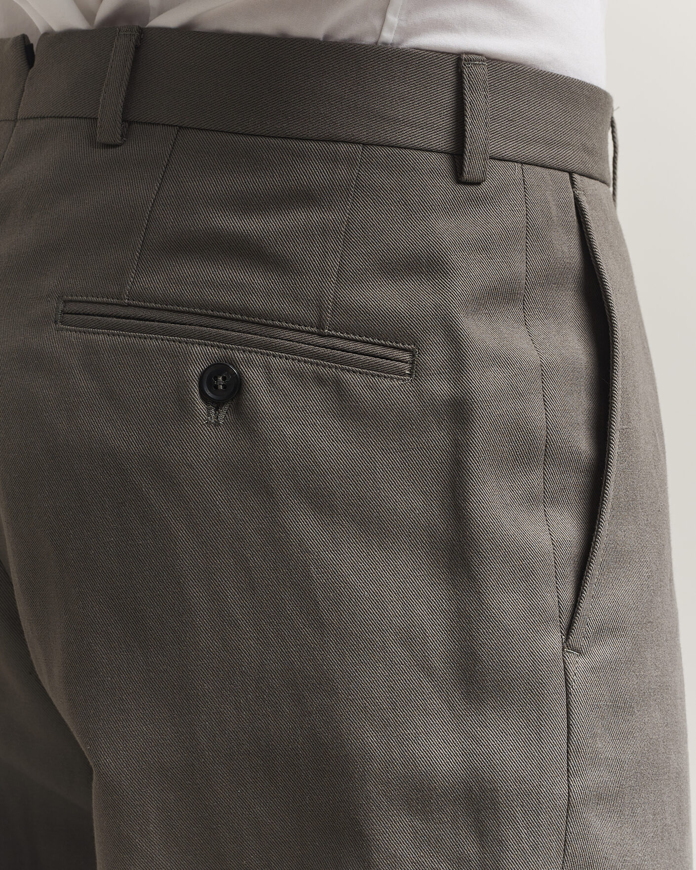 Herre | Bukser | Oscar Jacobson | Del Cotton/Linen Trousers Olive