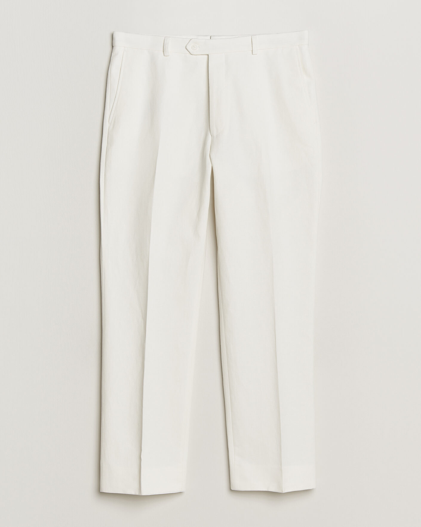 Herre | Bukser | Oscar Jacobson | Del Cotton/Linen Trousers White