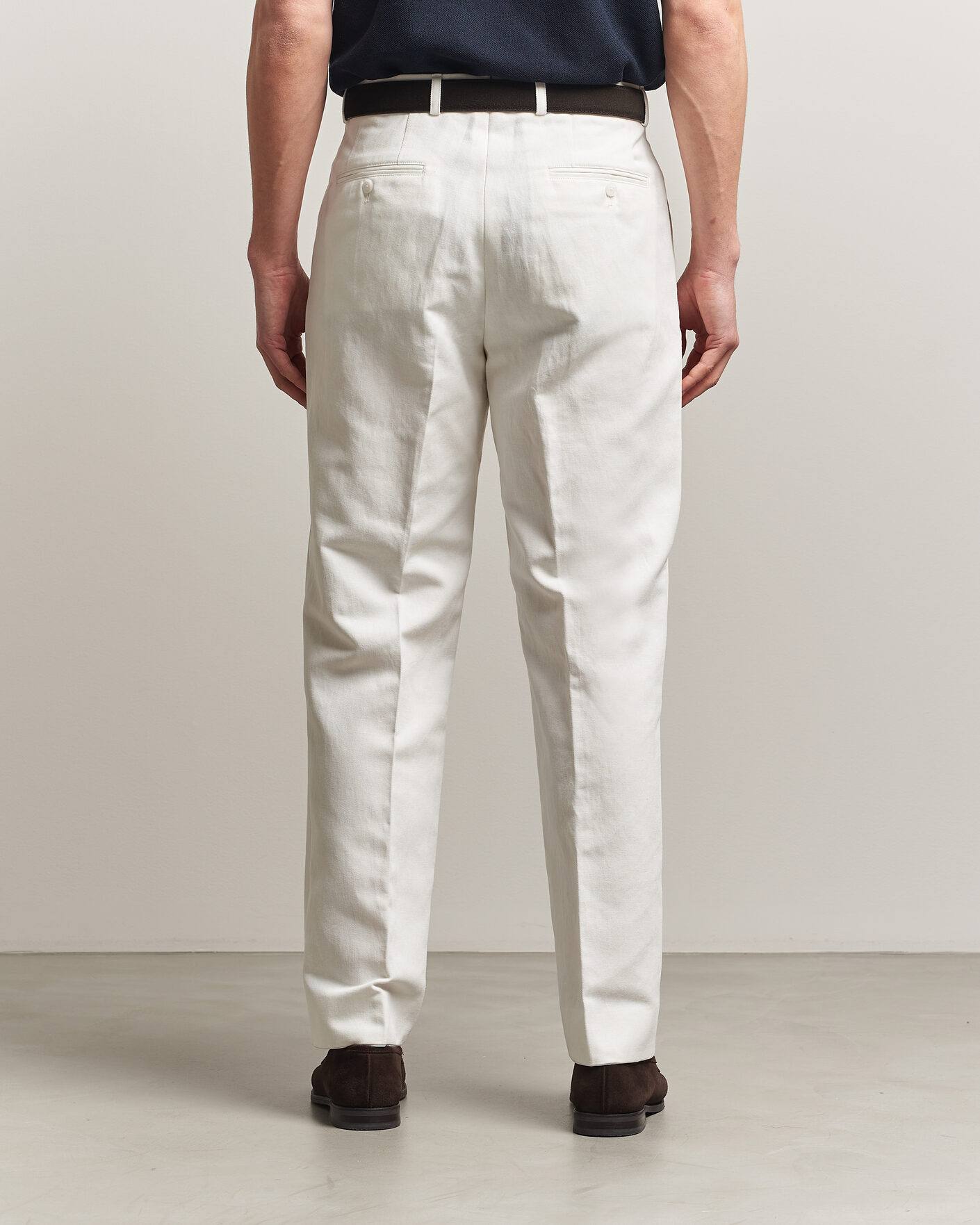 Herre | Bukser | Oscar Jacobson | Del Cotton/Linen Trousers White
