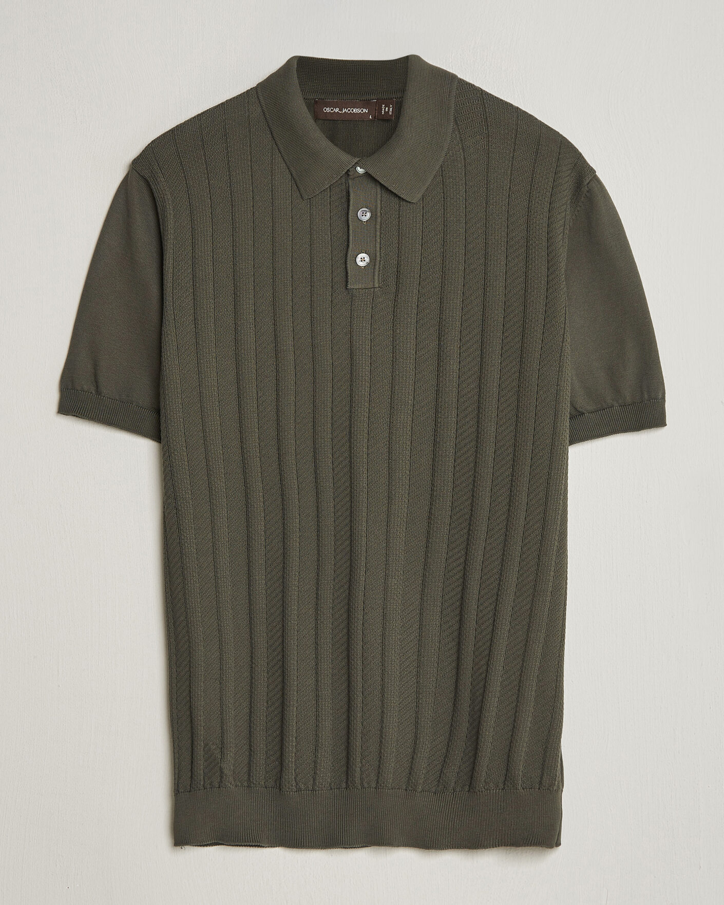 Herre | Pikéer | Oscar Jacobson | Barto Structured Cotton Polo Green