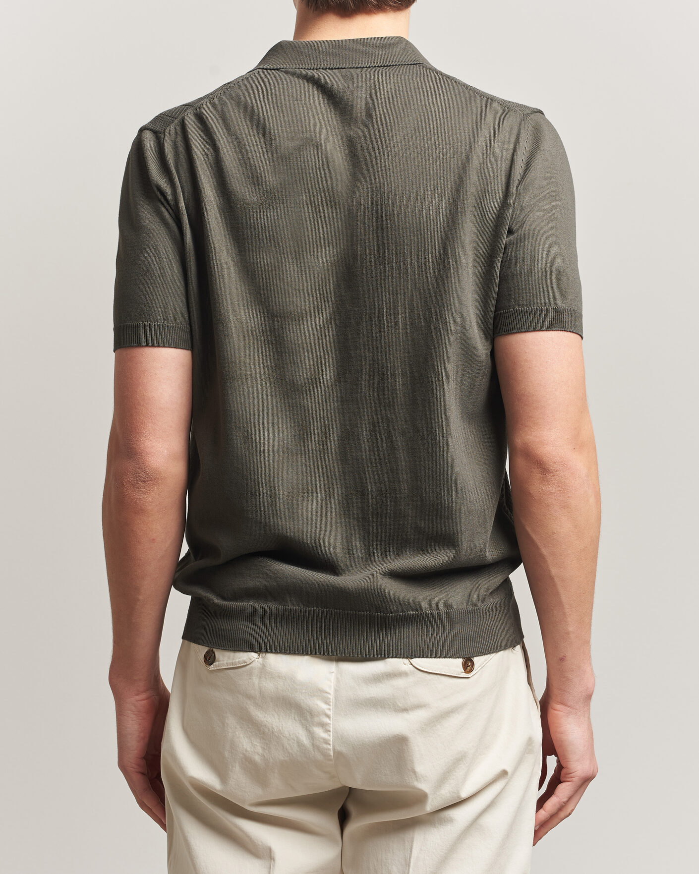 Herre | Pikéer | Oscar Jacobson | Barto Structured Cotton Polo Green