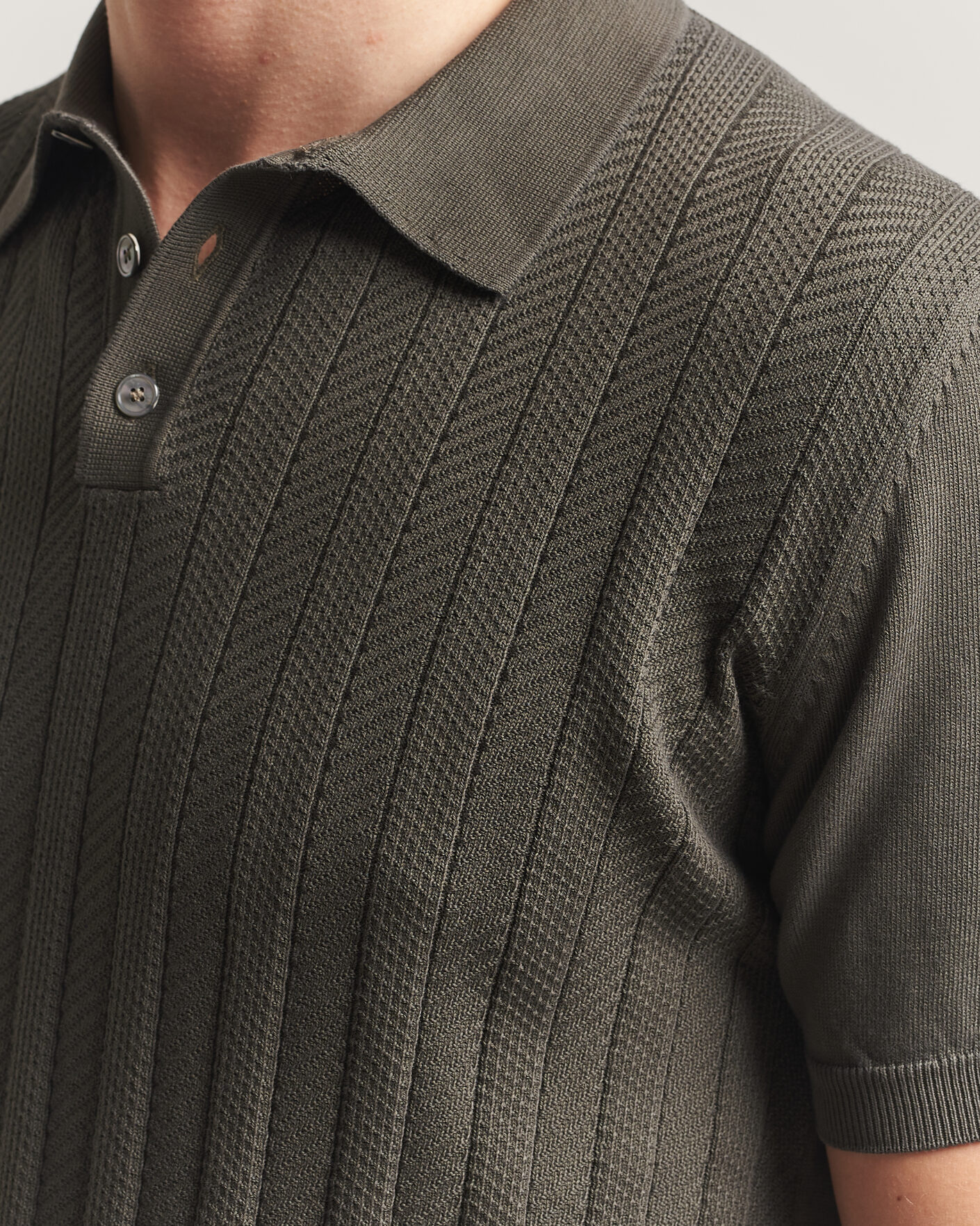 Herre | Pikéer | Oscar Jacobson | Barto Structured Cotton Polo Green