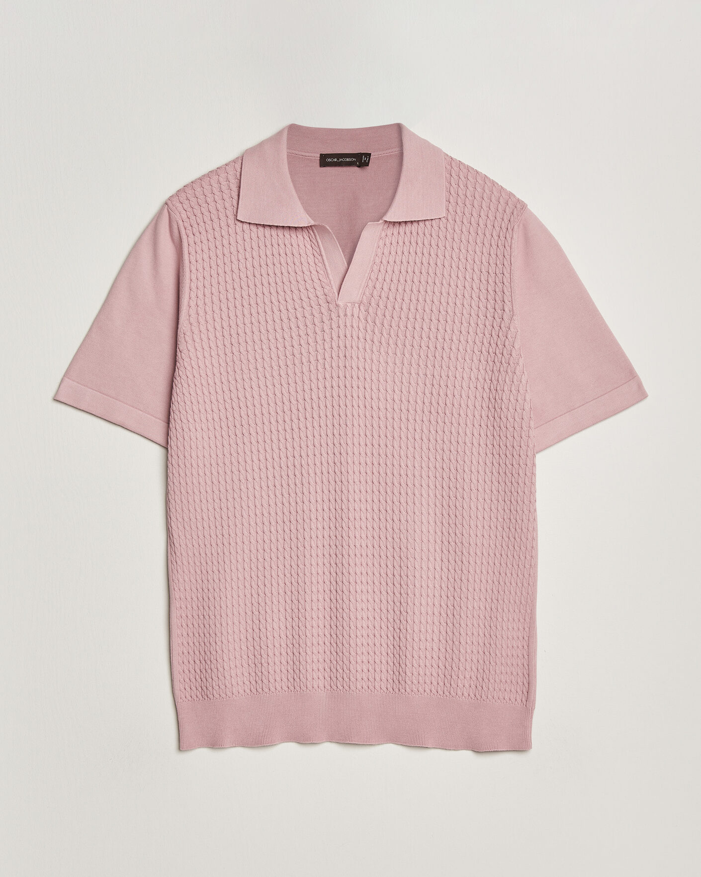 Herre | Pikéer | Oscar Jacobson | Alf Structured Cotton Polo Pink
