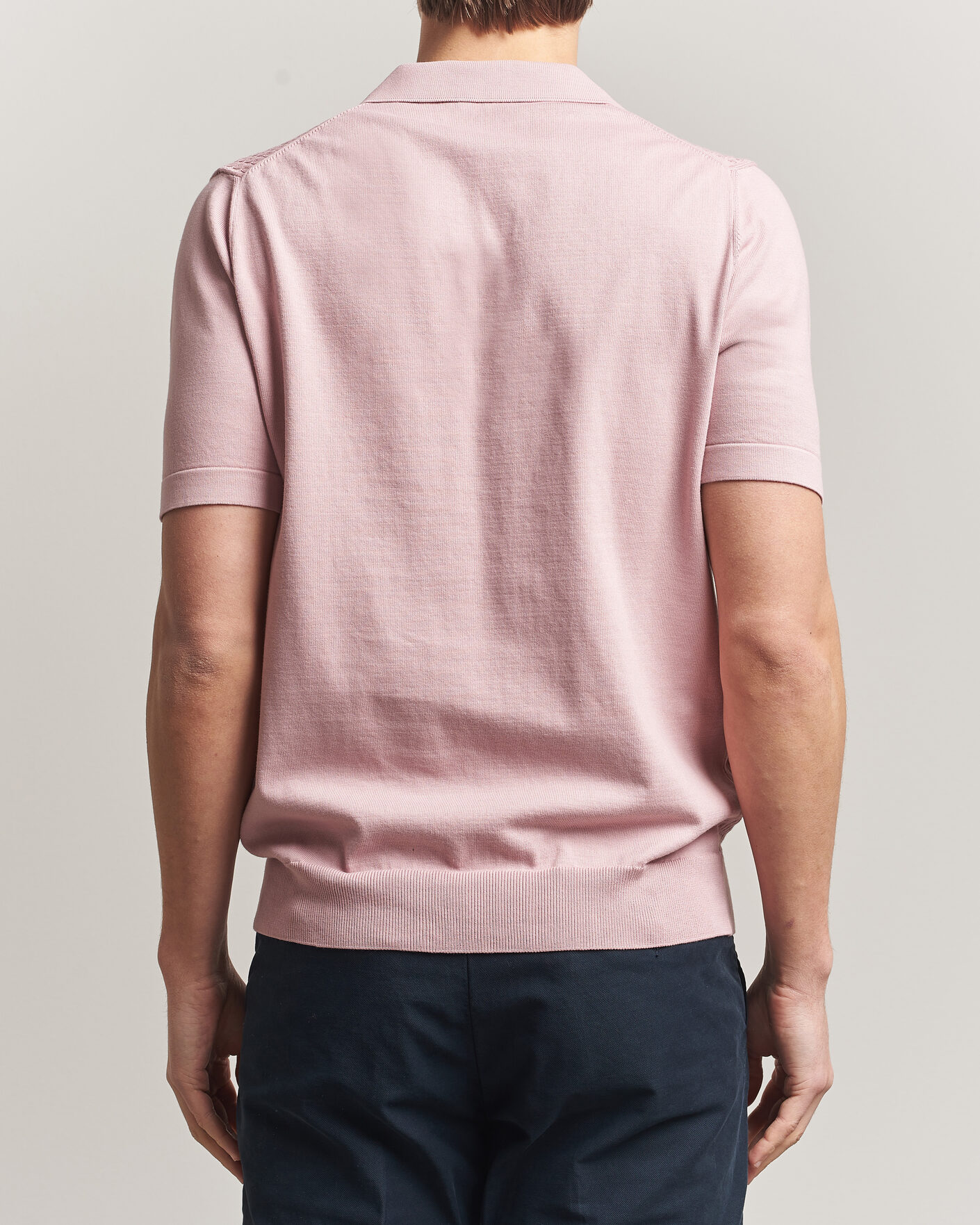 Herre | Pikéer | Oscar Jacobson | Alf Structured Cotton Polo Pink