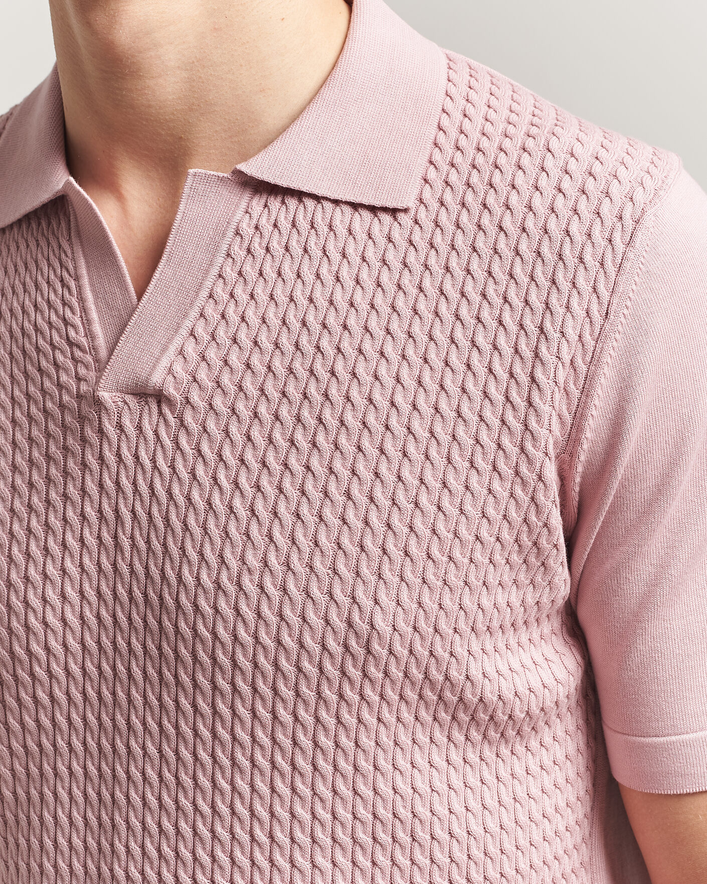 Herre | Pikéer | Oscar Jacobson | Alf Structured Cotton Polo Pink