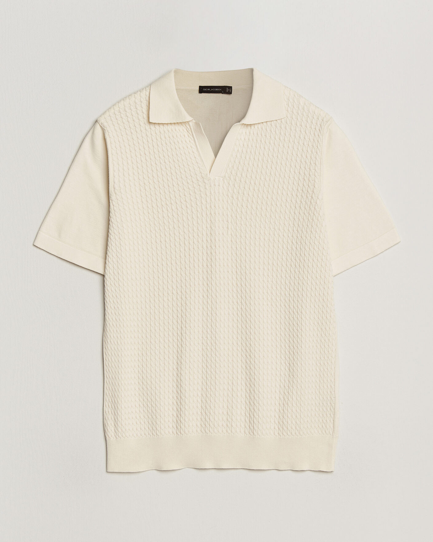 Herre | Pikéer | Oscar Jacobson | Alf Structured Cotton Polo Off White