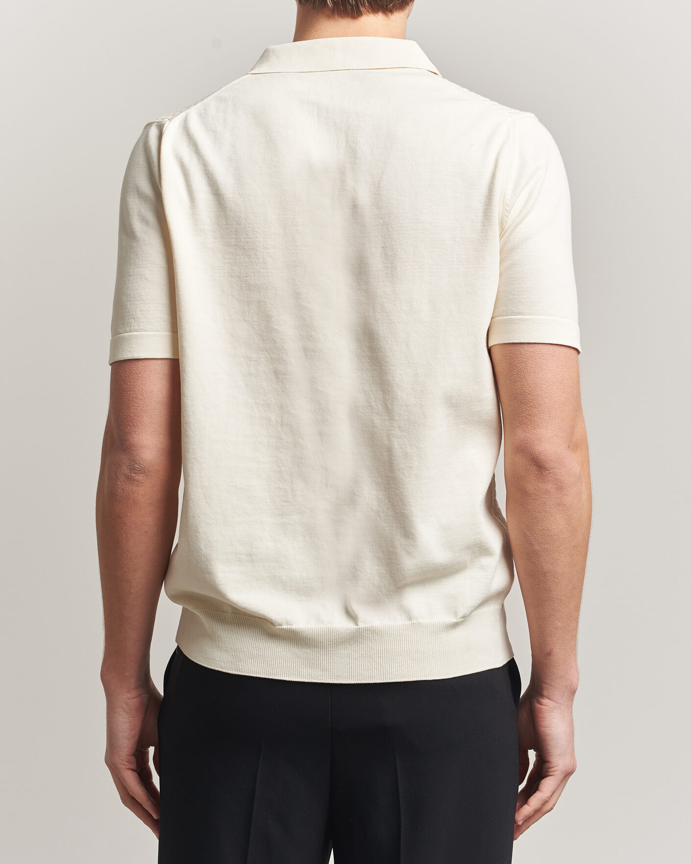 Herre | Pikéer | Oscar Jacobson | Alf Structured Cotton Polo Off White