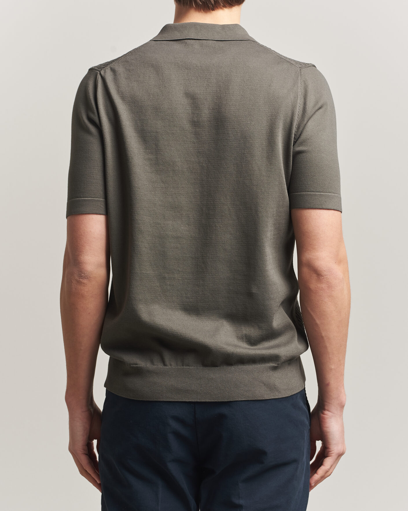 Herre | Pikéer | Oscar Jacobson | Alf Structured Cotton Polo Green