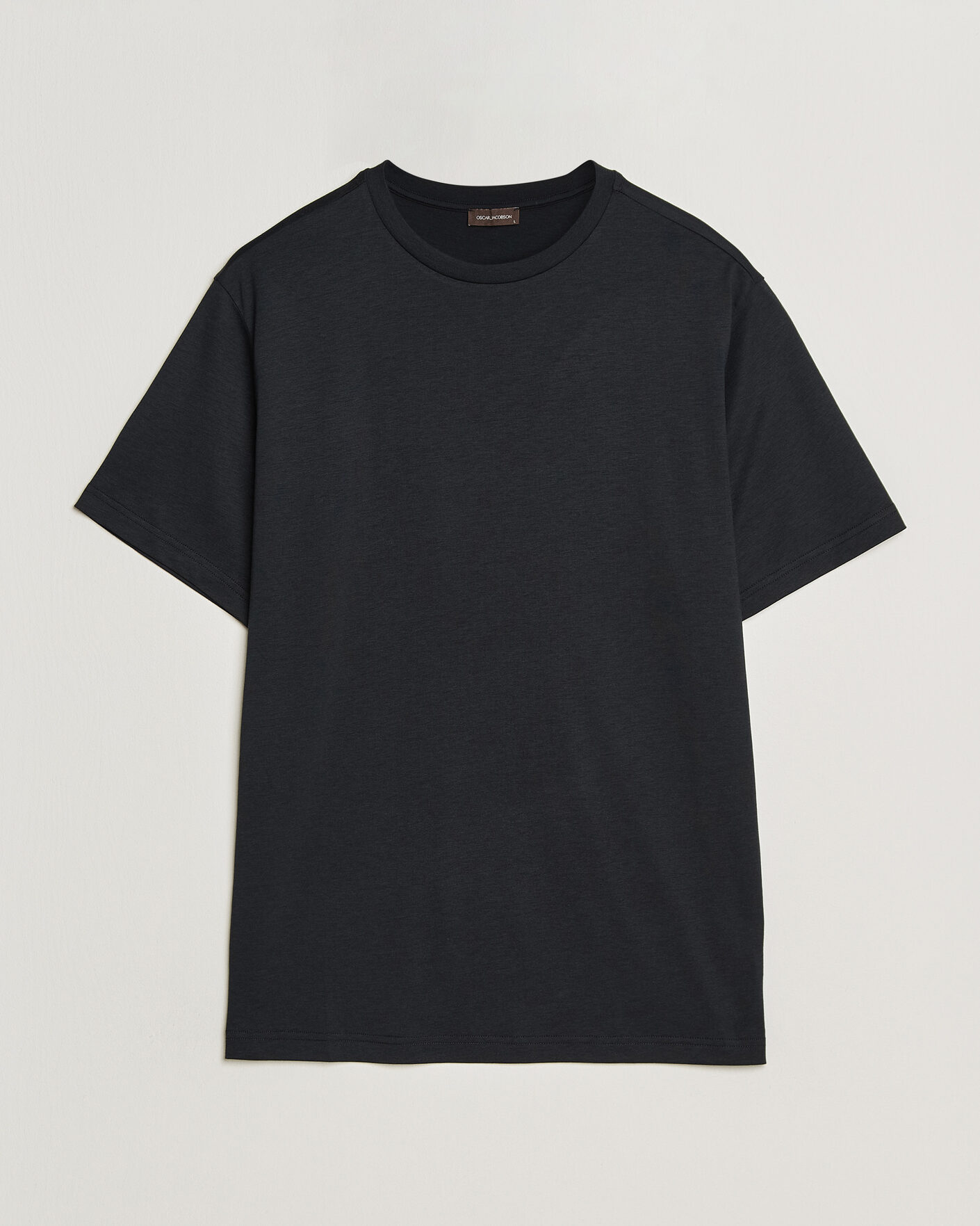 Herre | T-Shirts | Oscar Jacobson | Kim Lyocel/Cotton T-Shirt Black