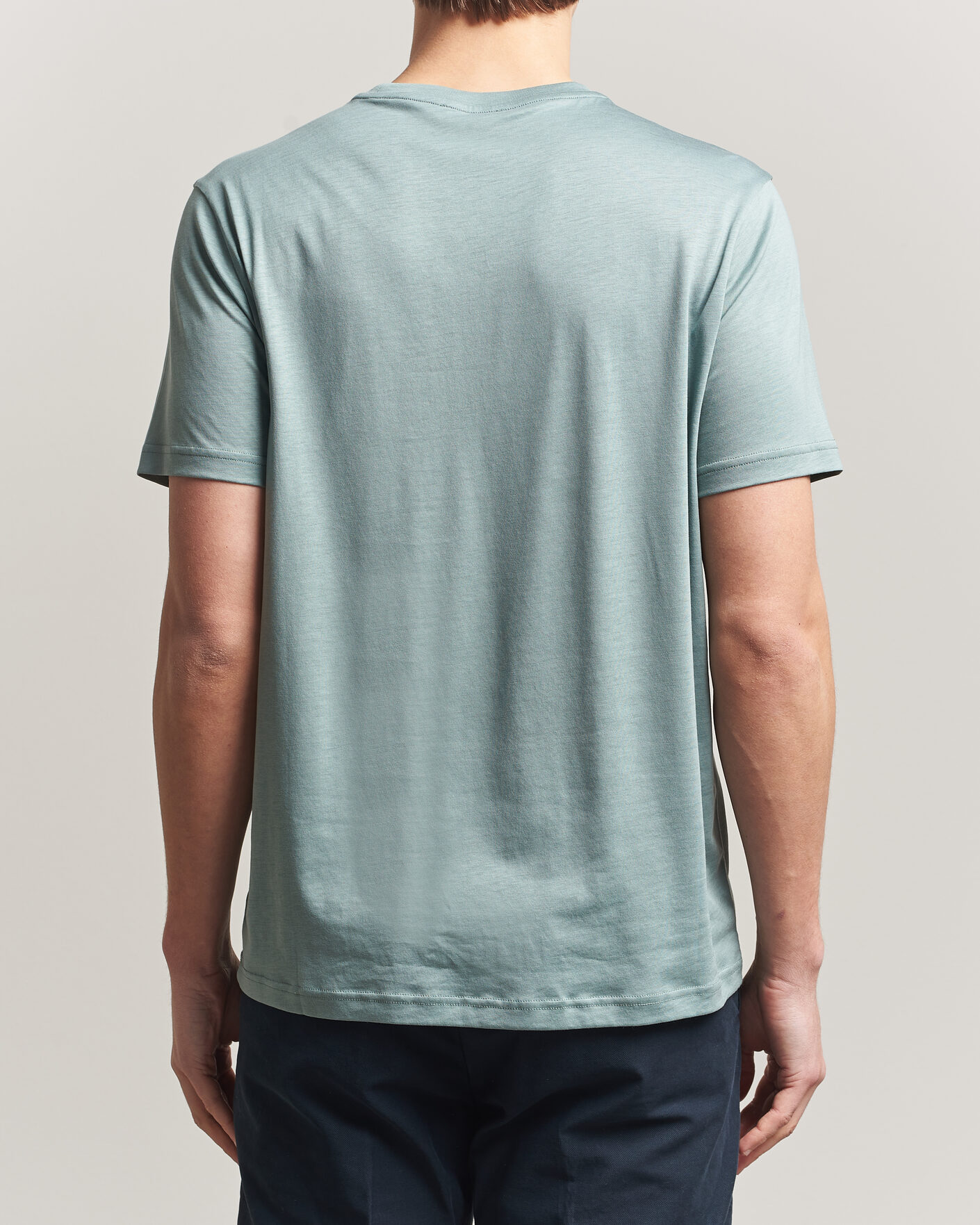 Herre | T-Shirts | Oscar Jacobson | Kim Lyocel/Cotton T-Shirt Soft Green
