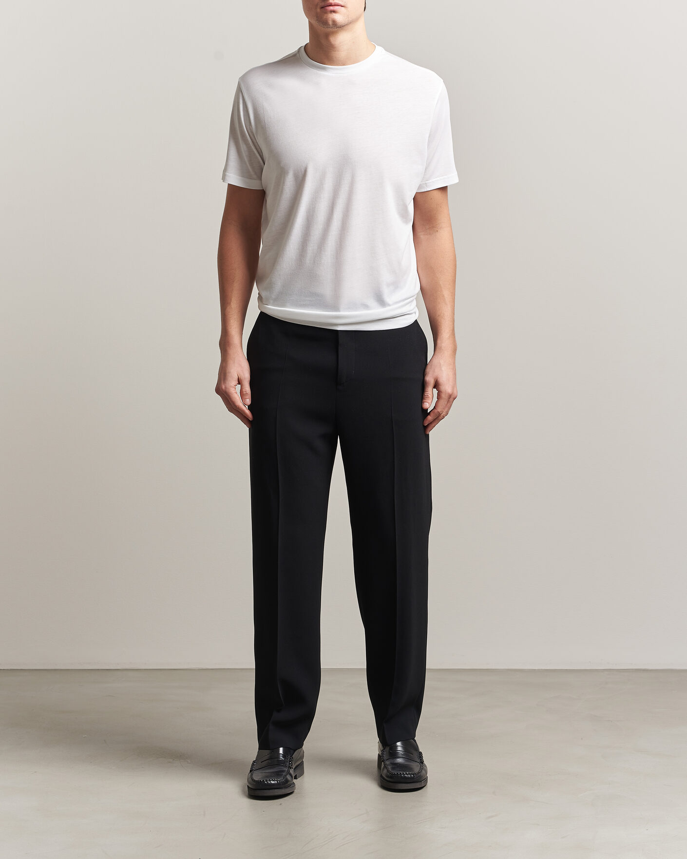 Herre | T-Shirts | Oscar Jacobson | Kim Lyocel/Cotton T-Shirt White