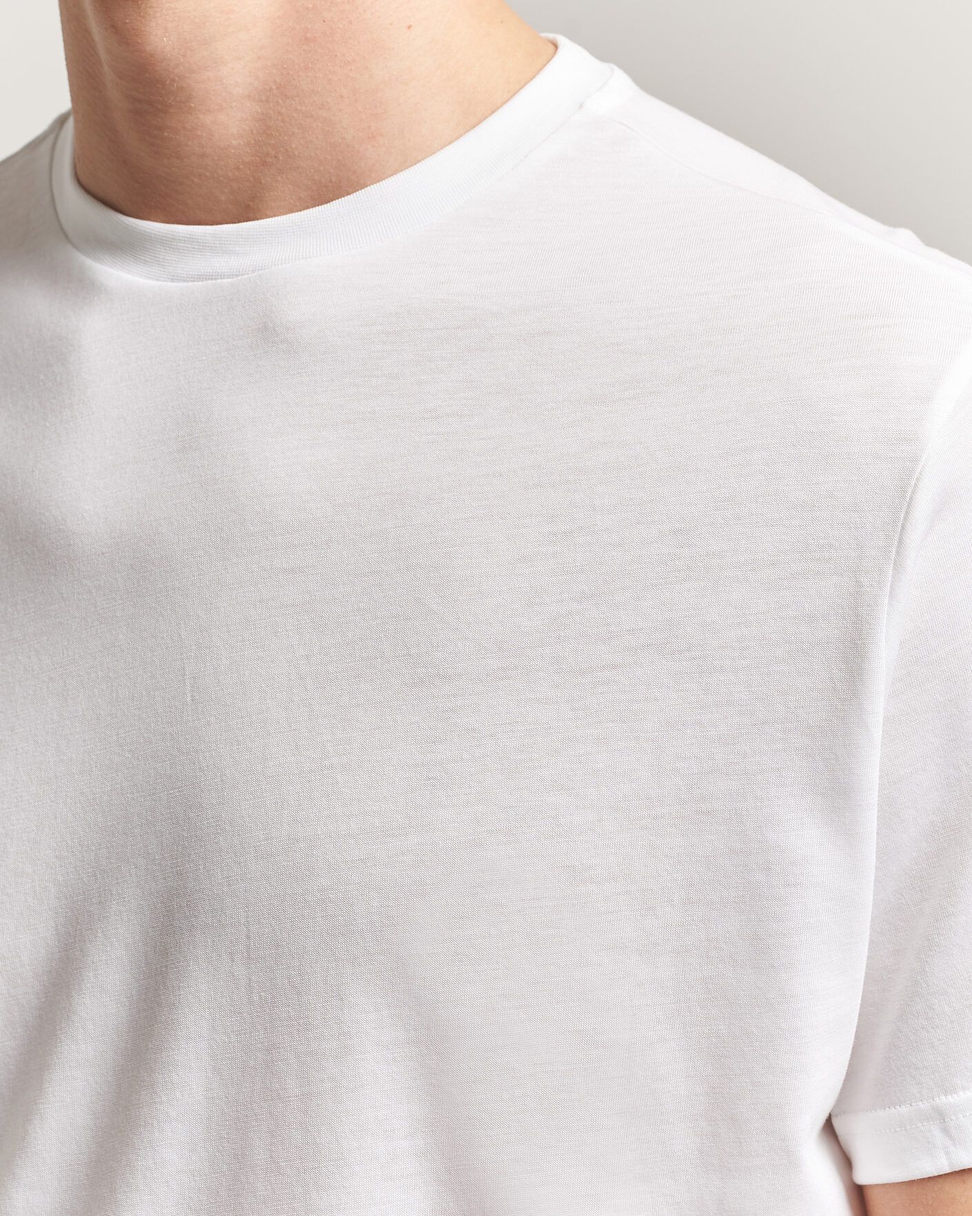 Herre | T-Shirts | Oscar Jacobson | Kim Lyocel/Cotton T-Shirt White