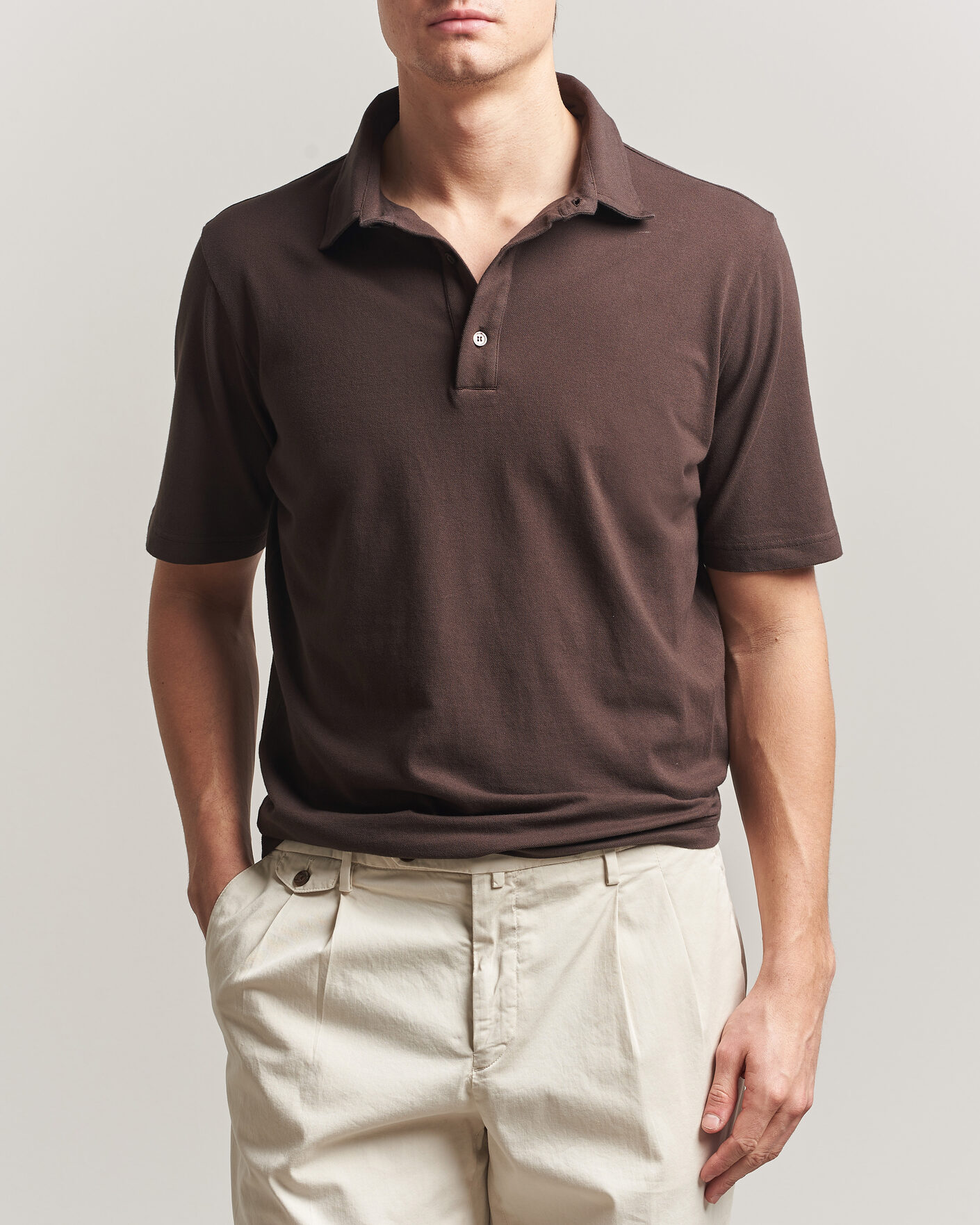 Herre | Pikéer | Zanone | Soft Cotton Piquet Polo Chocolate