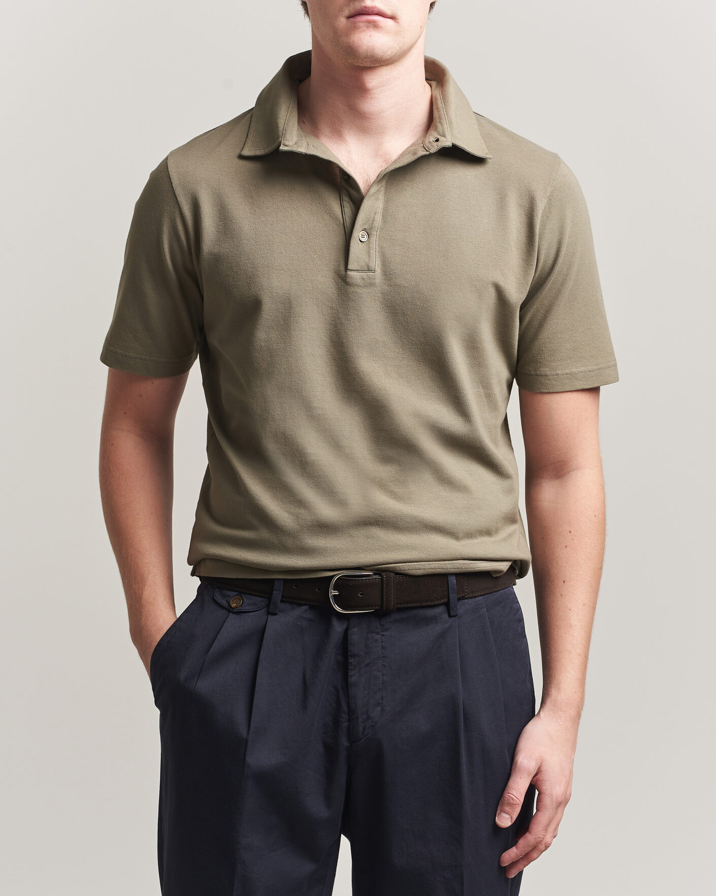 Herre | Pikéer | Zanone | Soft Cotton Piquet Polo Taupe