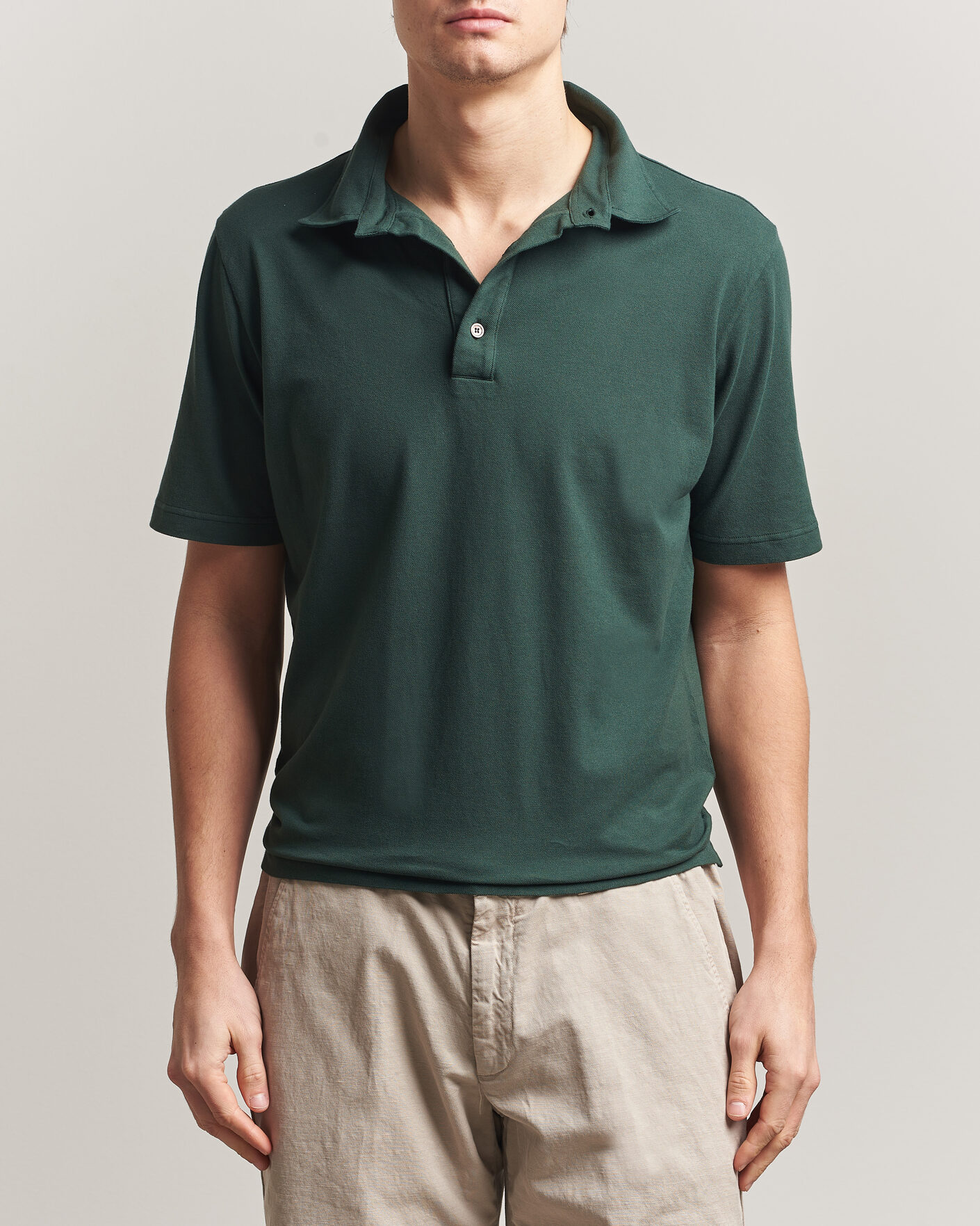 Herre | Pikéer | Zanone | Soft Cotton Piquet Polo Dark Green
