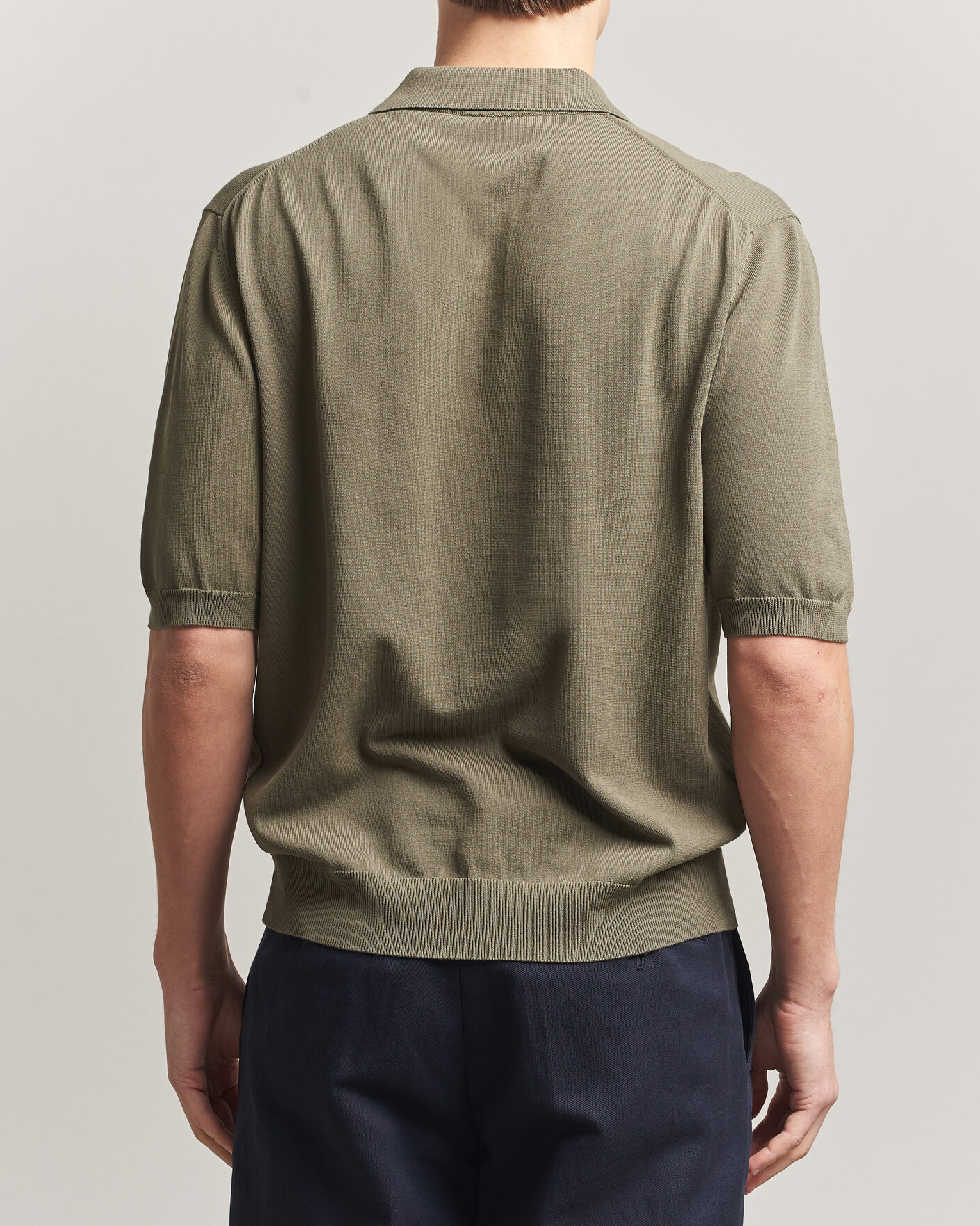 Herre | Pikéer | Zanone | Knitted Cotton Polo Olive