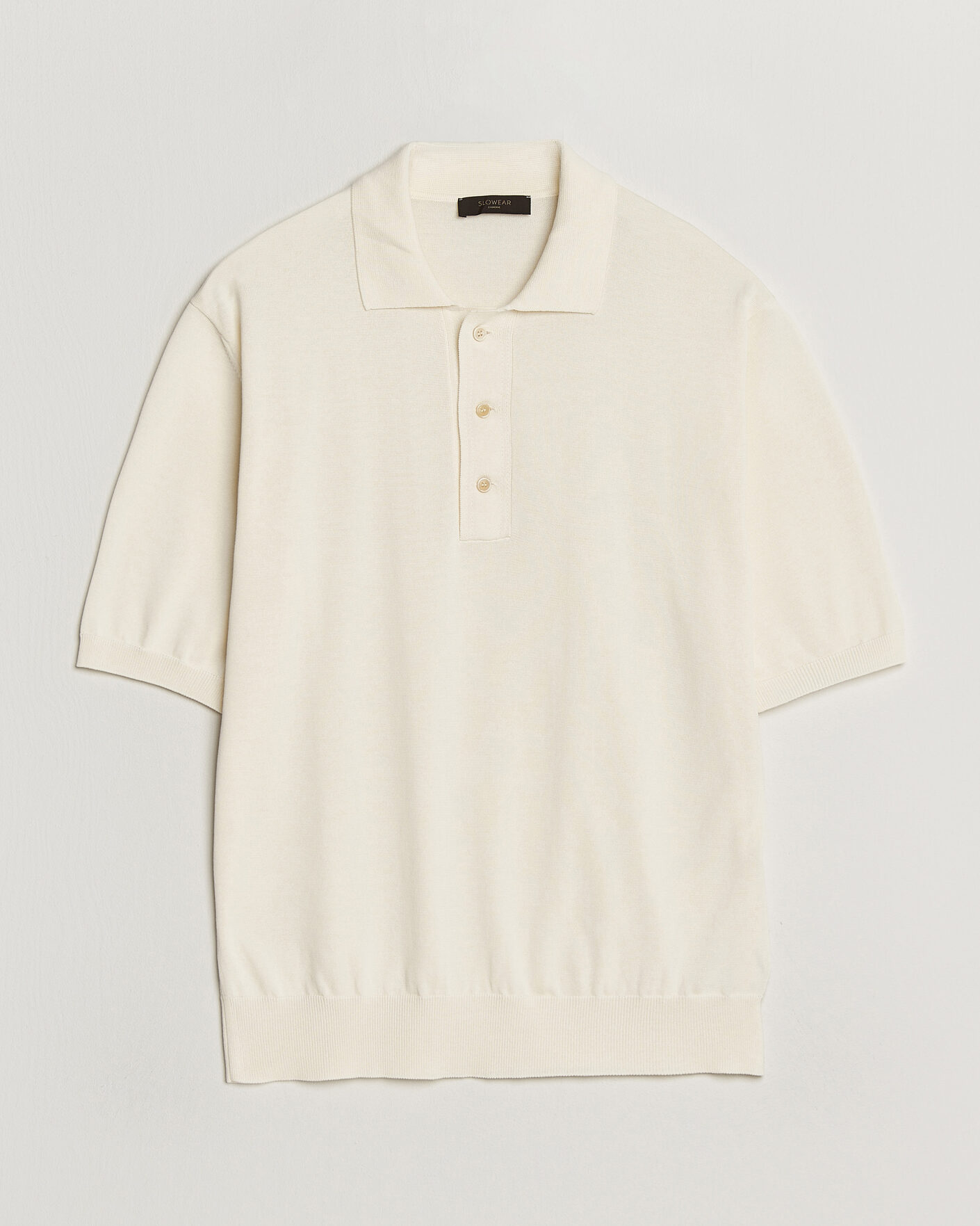 Herre | Pikéer | Zanone | Knitted Cotton Polo Off White