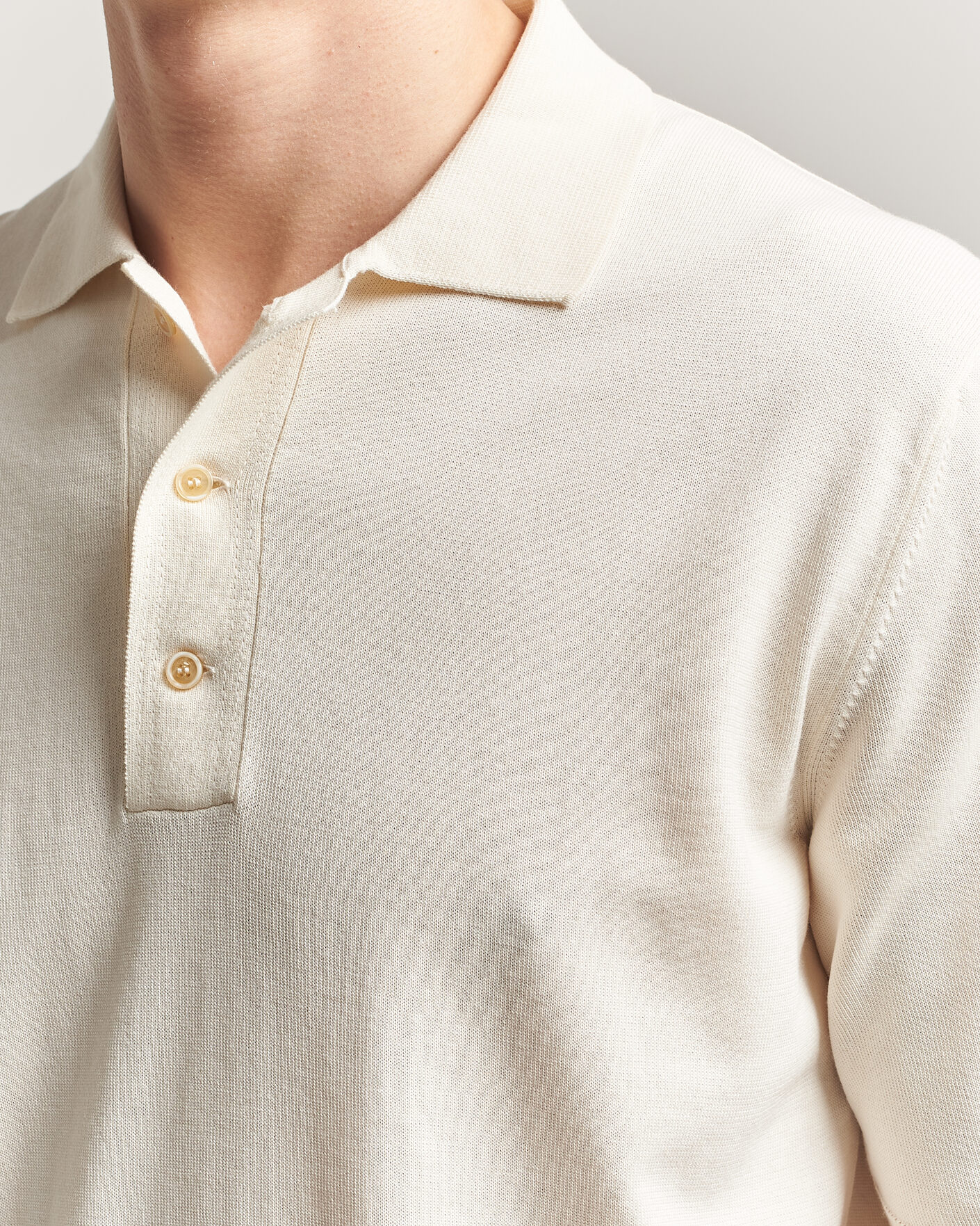 Herre | Pikéer | Zanone | Knitted Cotton Polo Off White