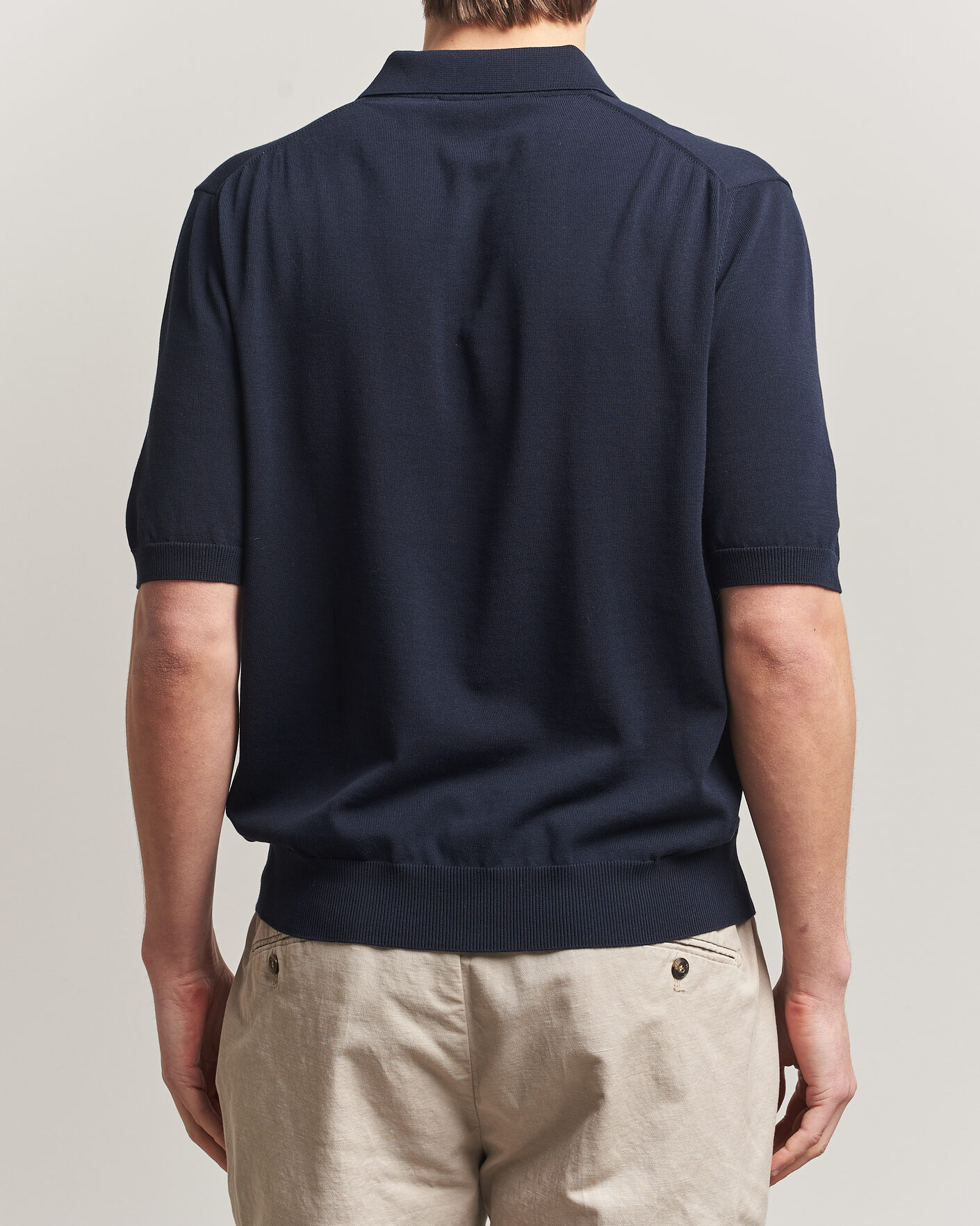 Herre | Pikéer | Zanone | Knitted Cotton Polo Navy