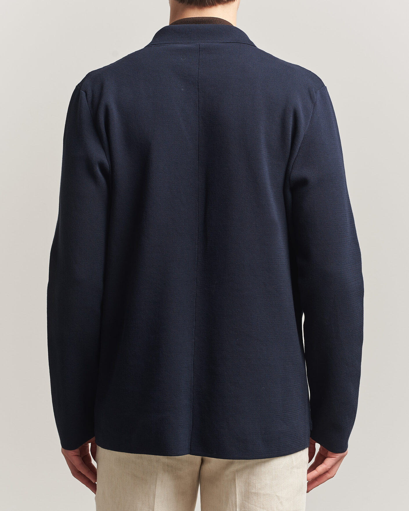 Herre | Dressjakker | Zanone | Knitted Cotton Blazer Navy