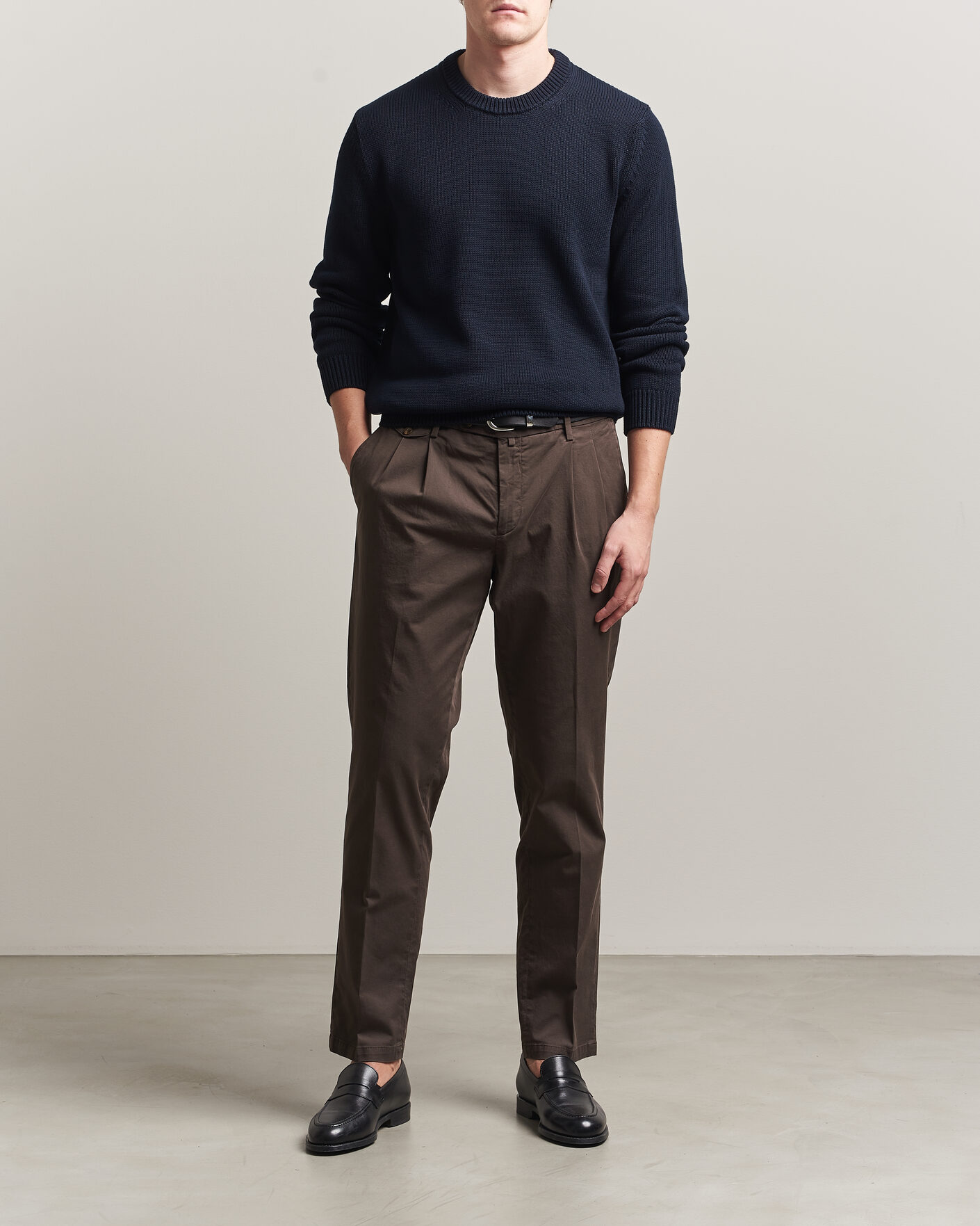Herre | Gensere | Zanone | Soft Cotton Crew Neck Sweater Navy
