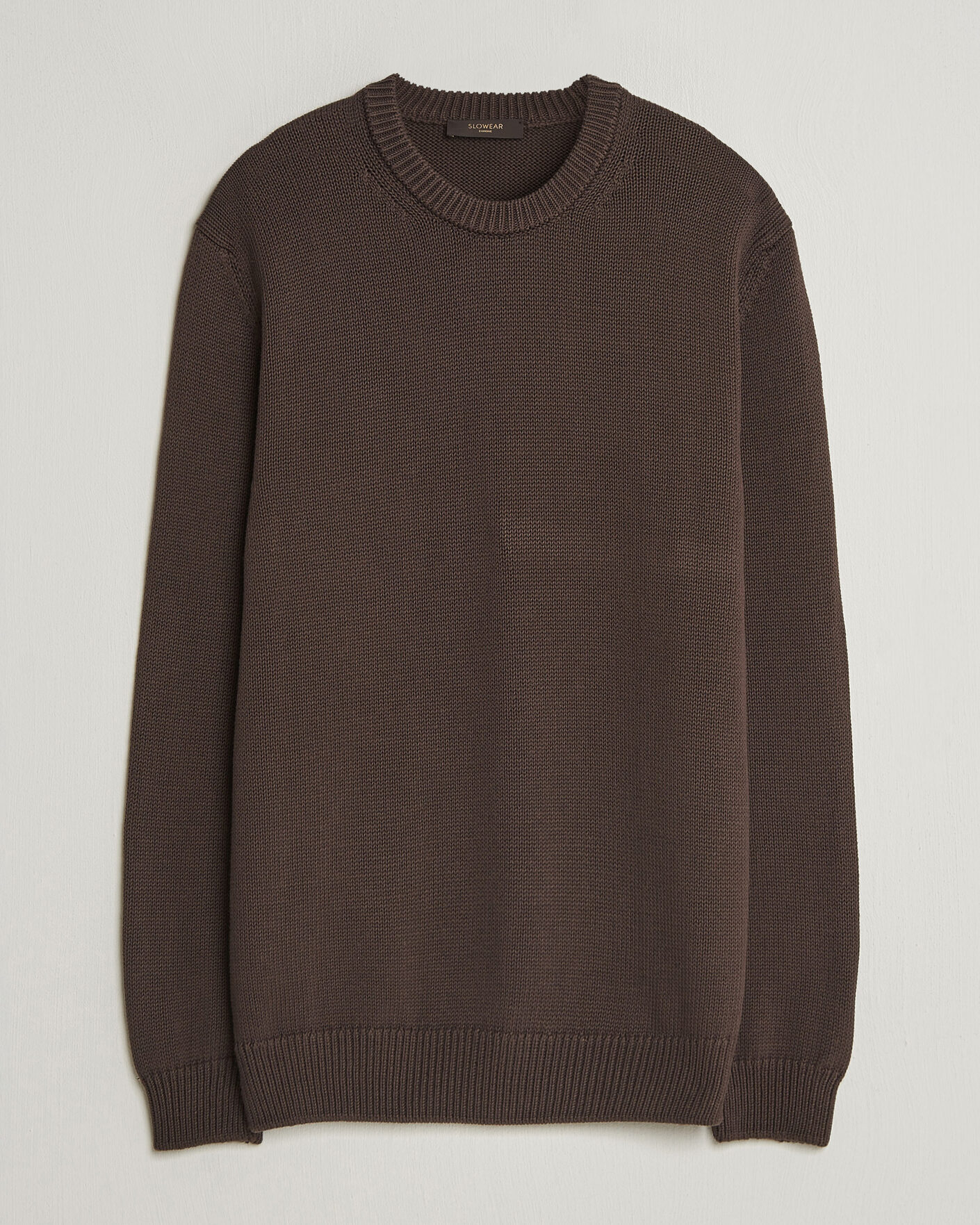 Herre | Gensere | Zanone | Soft Cotton Crew Neck Sweater Chocolate